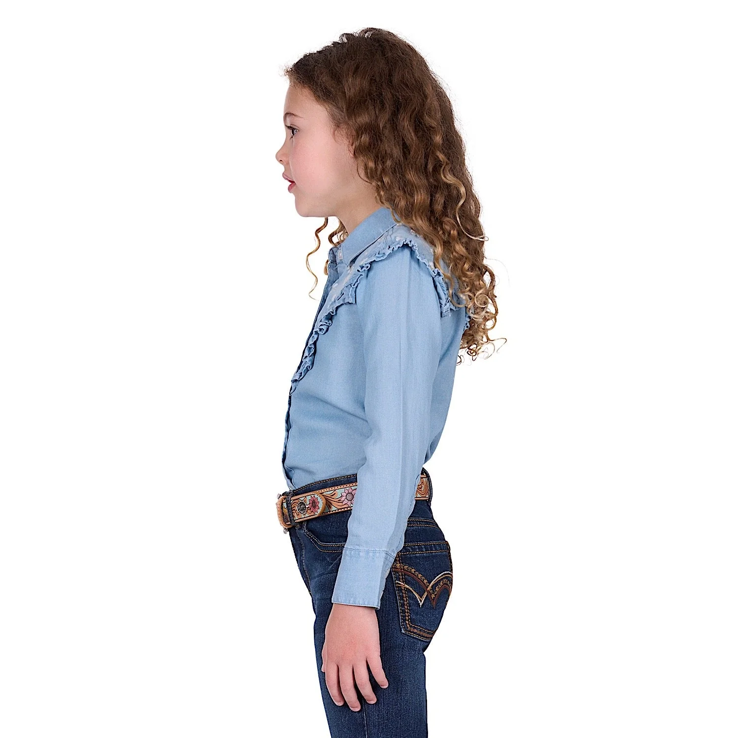 Pure Western Girl's Pheobe Shirt - Blue - Image 3