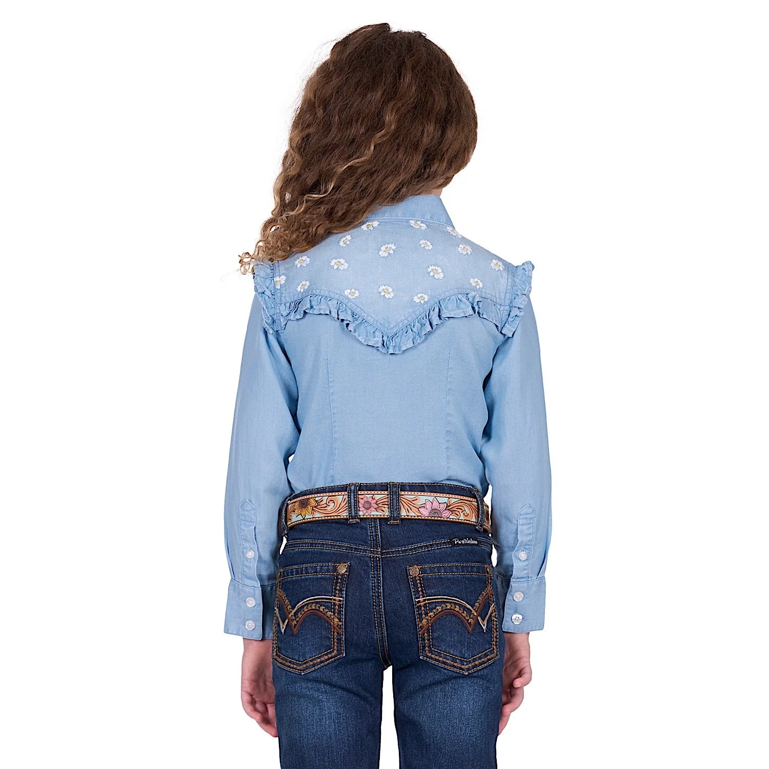 Pure Western Girl's Pheobe Shirt - Blue - Image 4