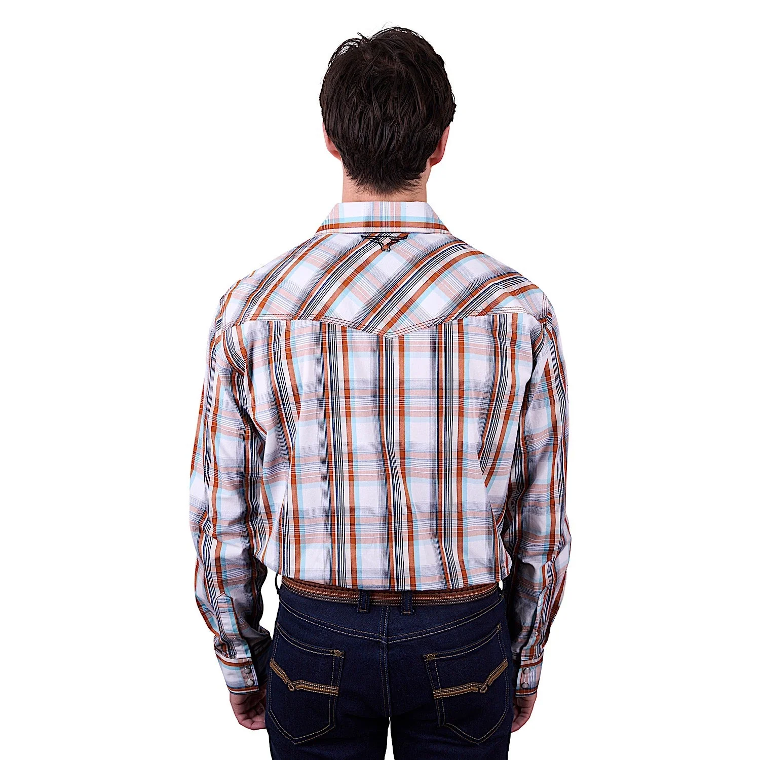 Pure Western Men's Axel Check Western Shirt - Tan - Image 2