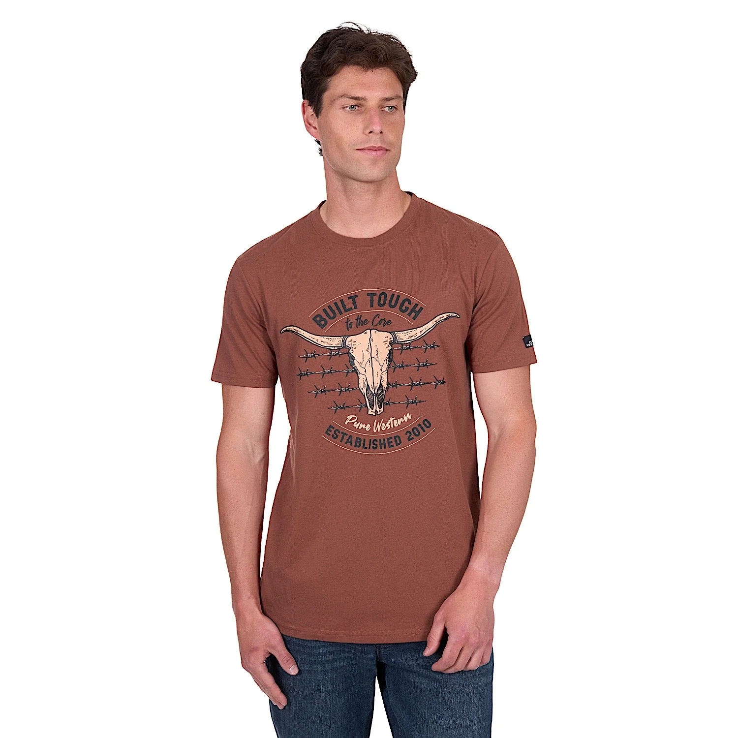Pure Western Men's Frank Tee - Rust