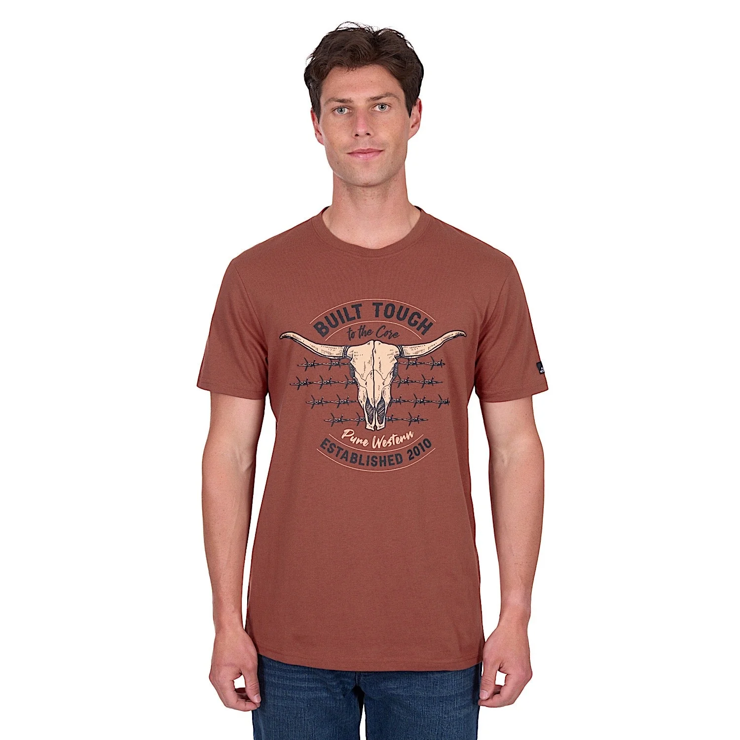 Pure Western Men's Frank Tee - Rust - Image 2