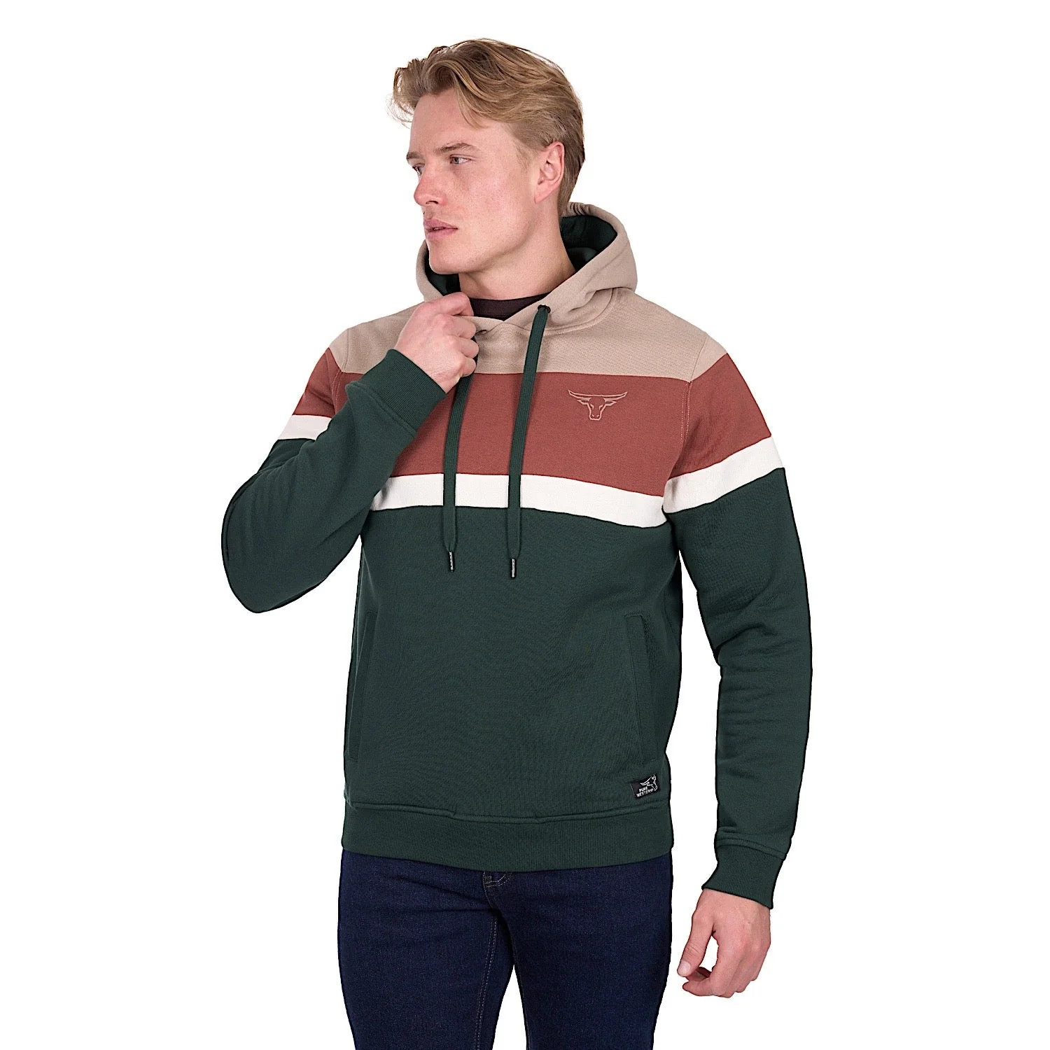 Pure Western Men's Harry Hoodie - Green/Multi