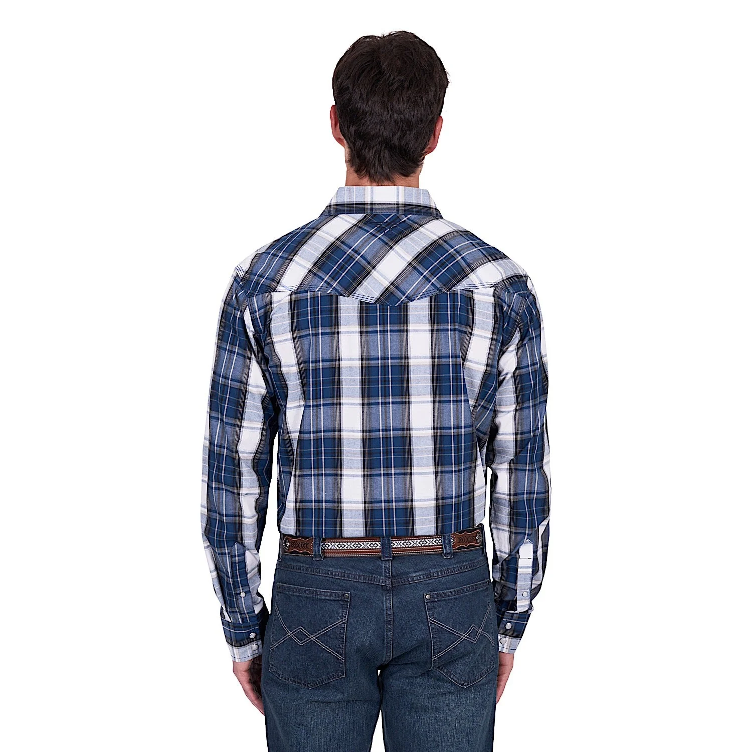 Pure Western Men's Nicholas Shirt - Navy/Tan - Image 3