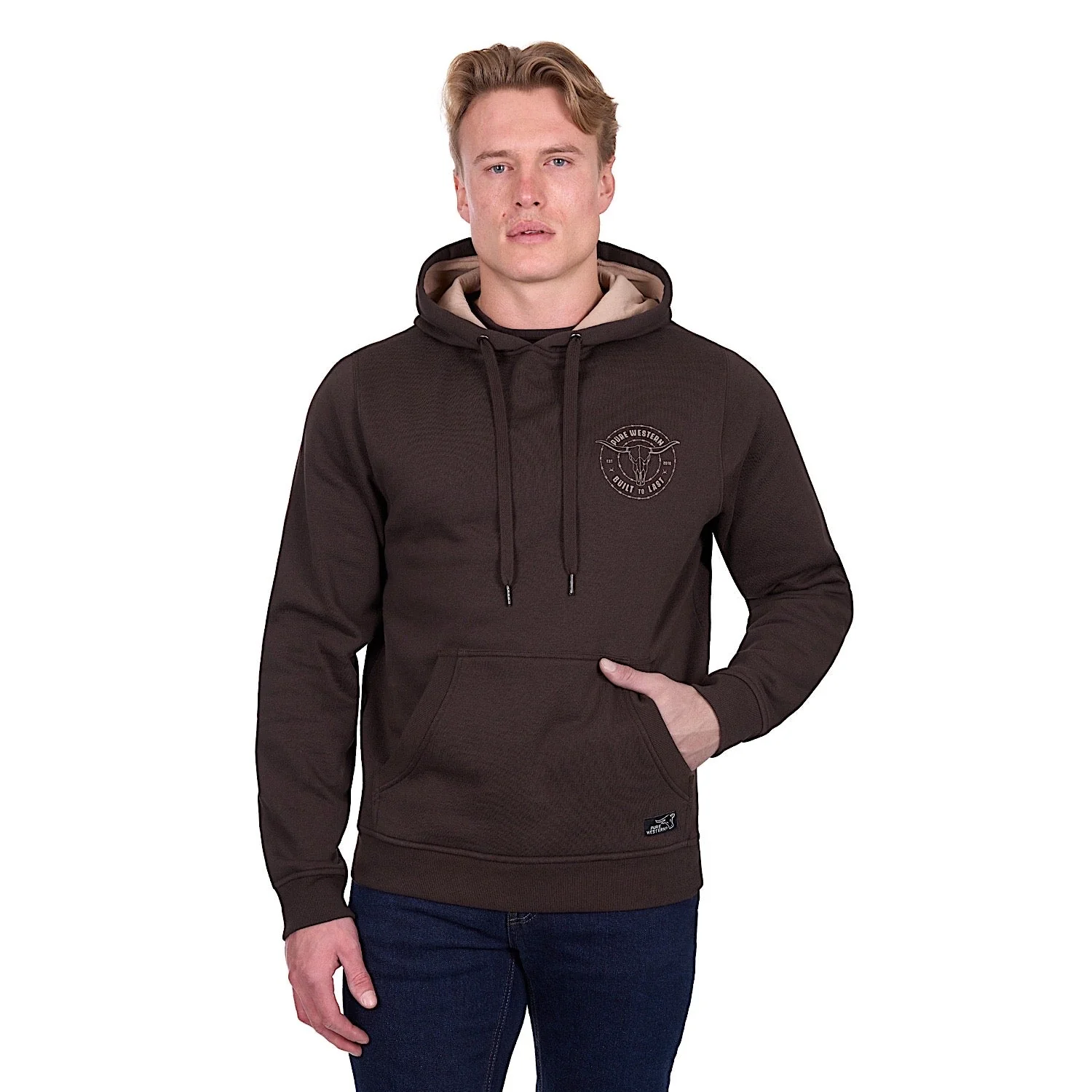 Pure Western Men's Walker Hoodie - Chocolate