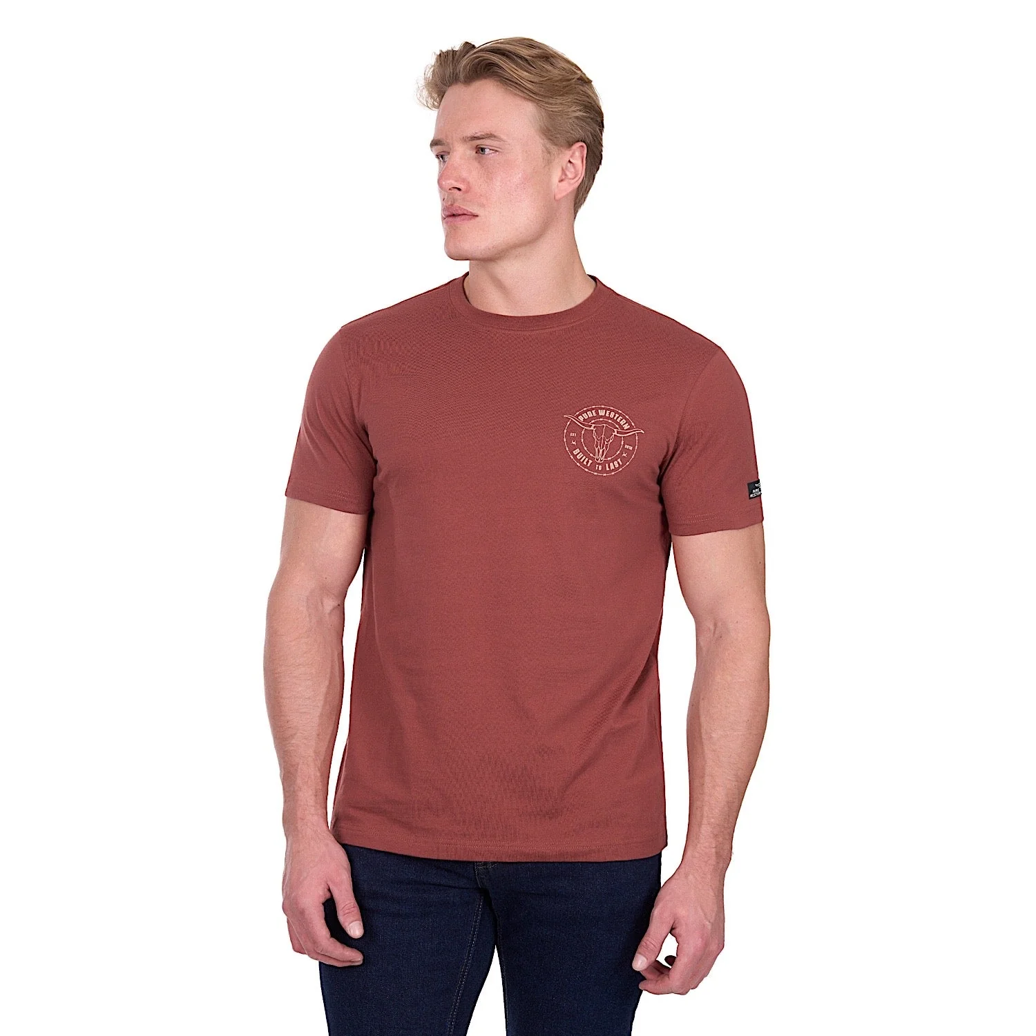 Pure Western Men's Walker T-Shirt - Rust - Image 2