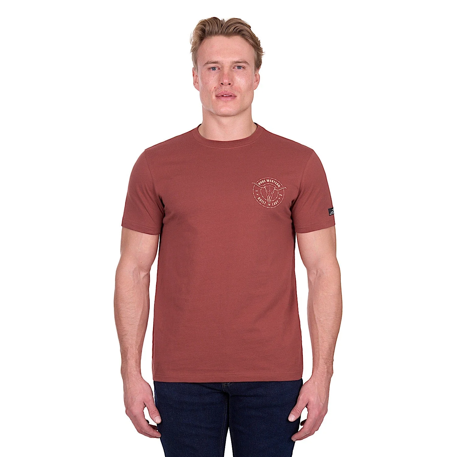 Pure Western Men's Walker T-Shirt - Rust - Image 3