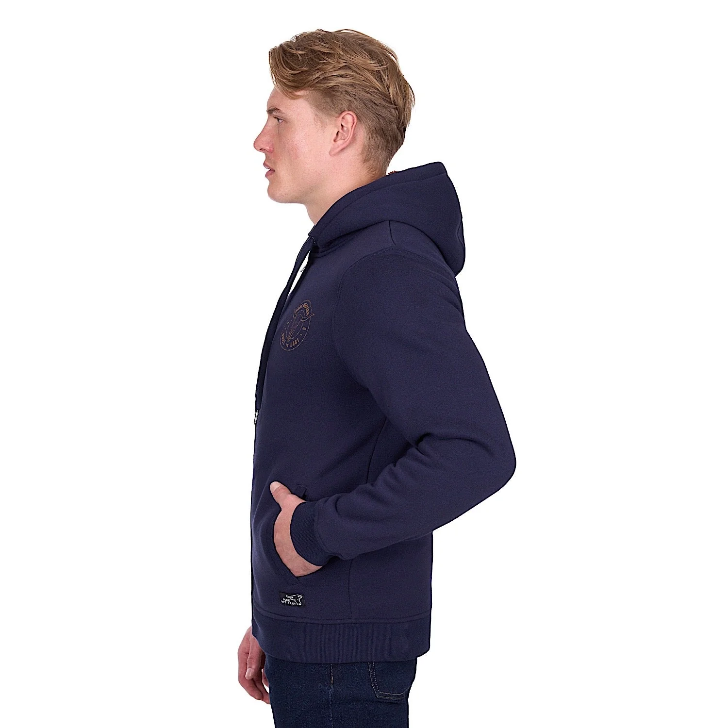Pure Western Men's Walker Zip Up Hoodie - Navy - Image 3