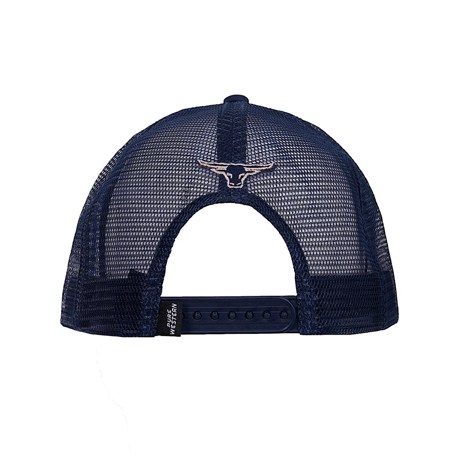 Pure Western Oscar HP Trucker Cap - Navy/Tan - Image 2