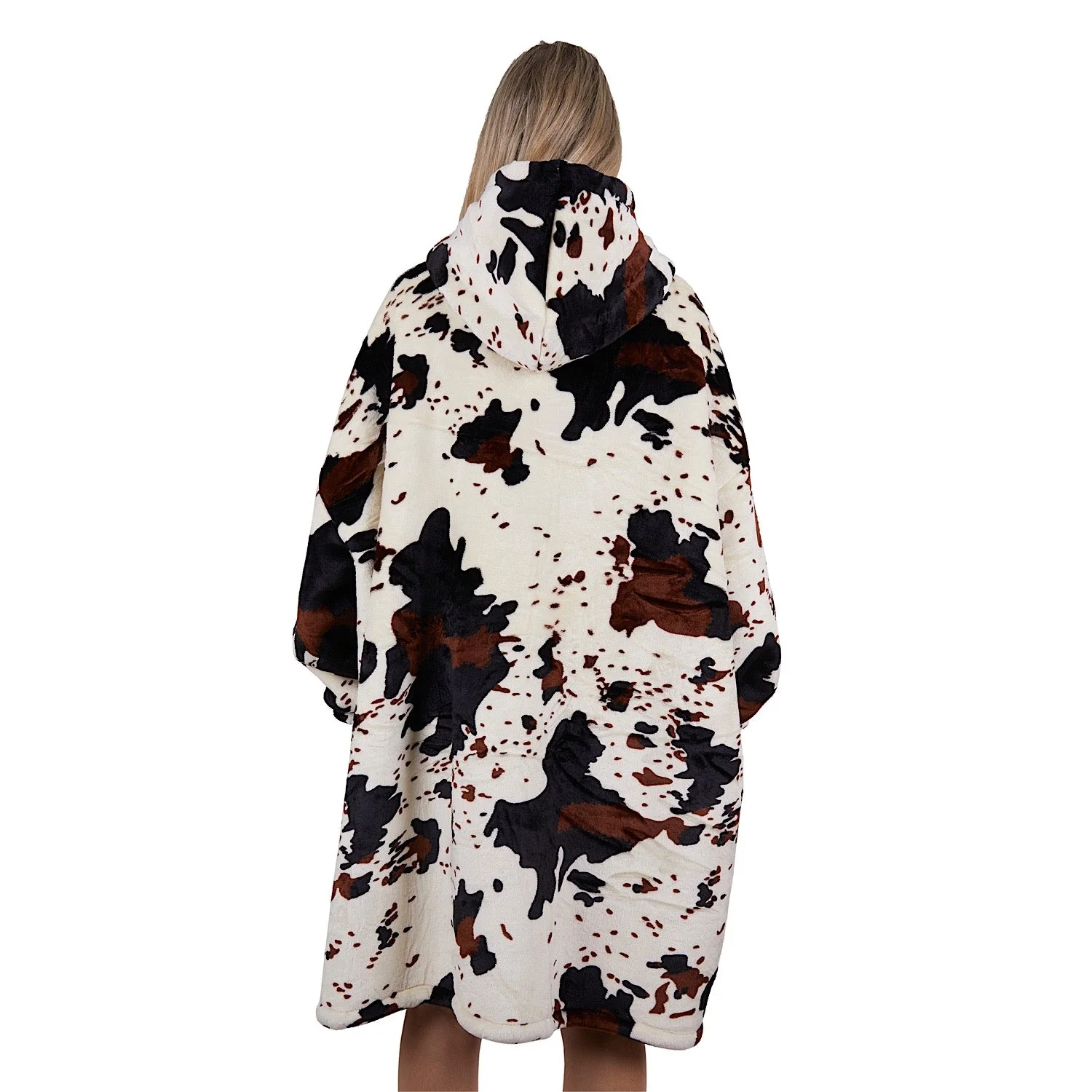 Pure Western PW Cow Print Snuggle Hoodie Multi - Image 3