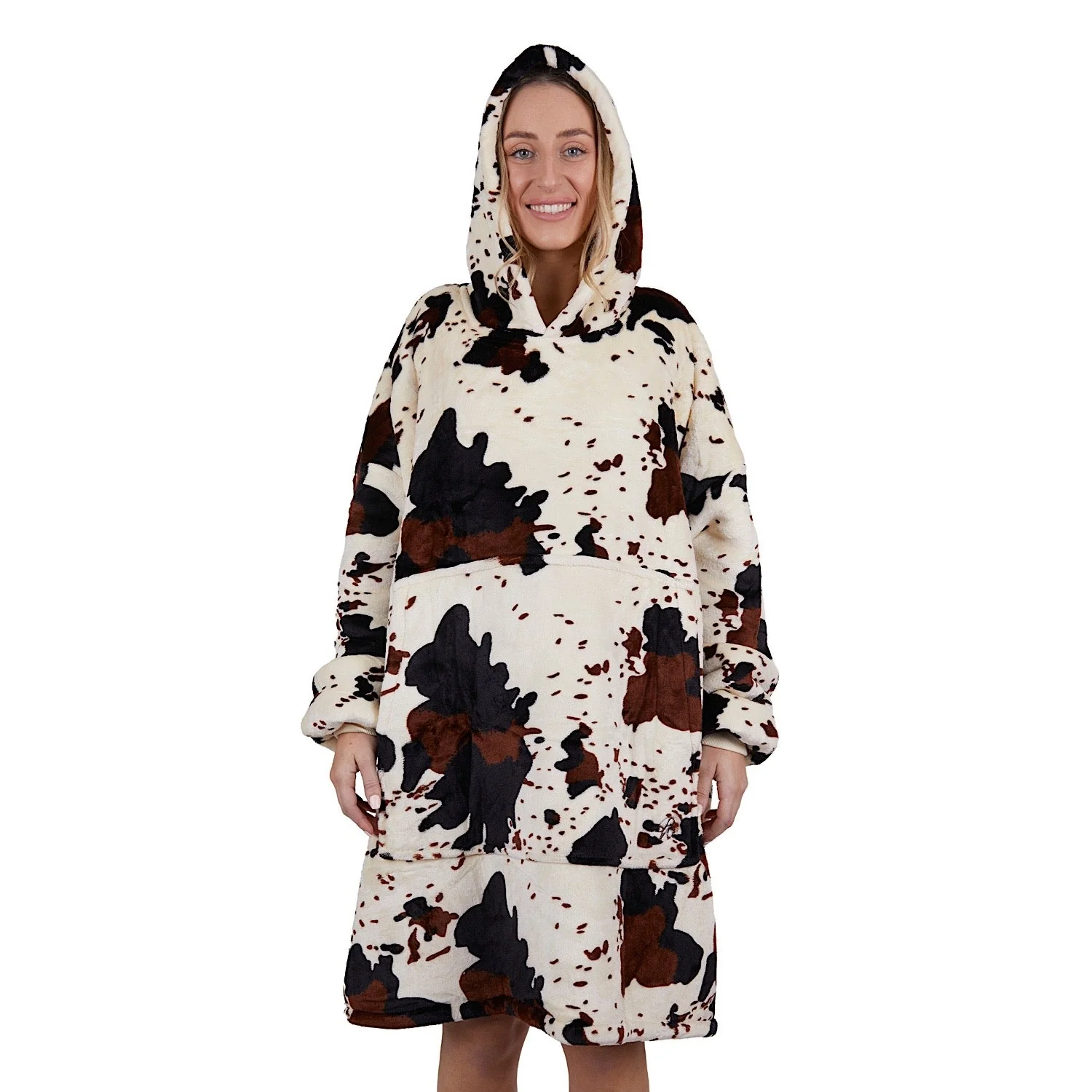 Pure Western PW Cow Print Snuggle Hoodie Multi - Image 4
