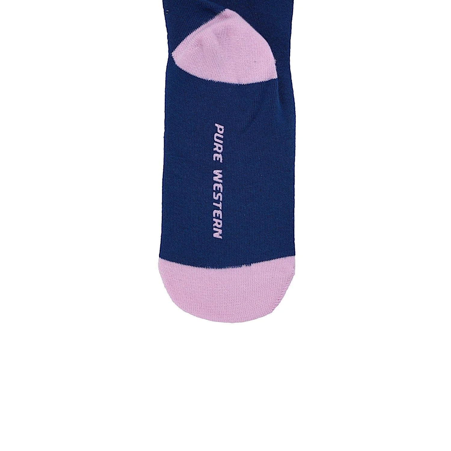 Pure Western Kid's Crew Socks (Twin Pack) - Navy/Pink - Image 2