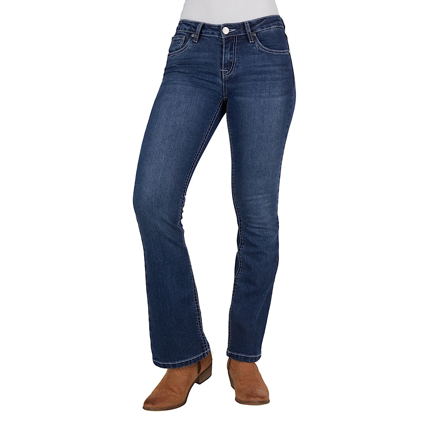 Pure Western Women's Alba Boot Cut Jean 32" Leg Indigo - Image 2