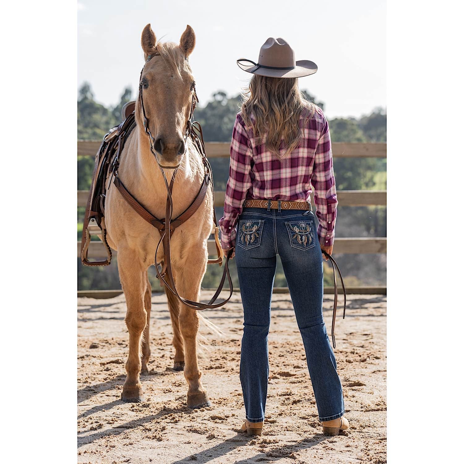 Pure Western Women's Alba Boot Cut Jean 32" Leg Indigo - Image 5