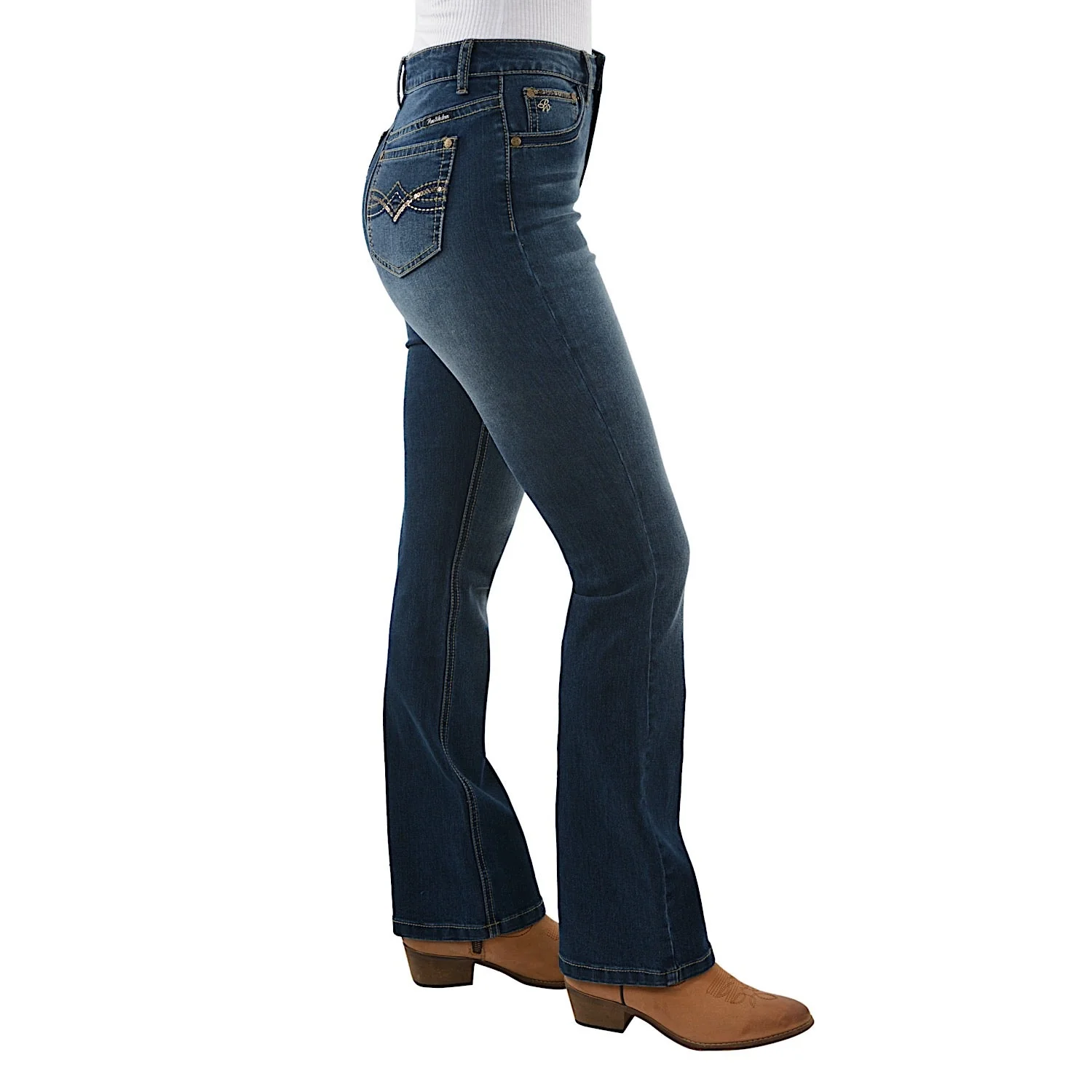 Pure Western Women's Brady High Waisted Boot Cut Jean 34" Leg Midnight - Image 3