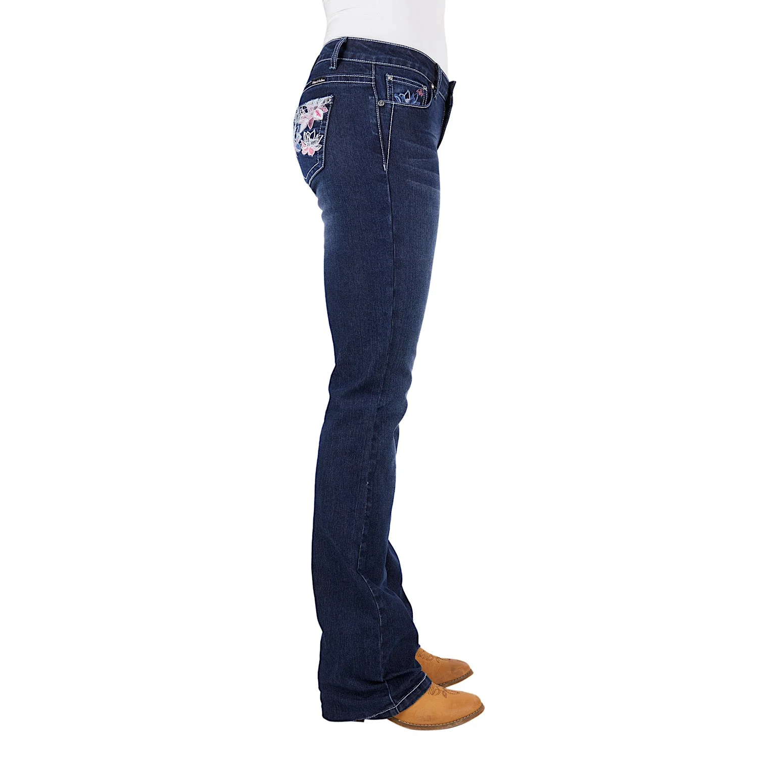 Pure Western Women's Carole Relaxed Rider Jean-Dark Wash - Image 3