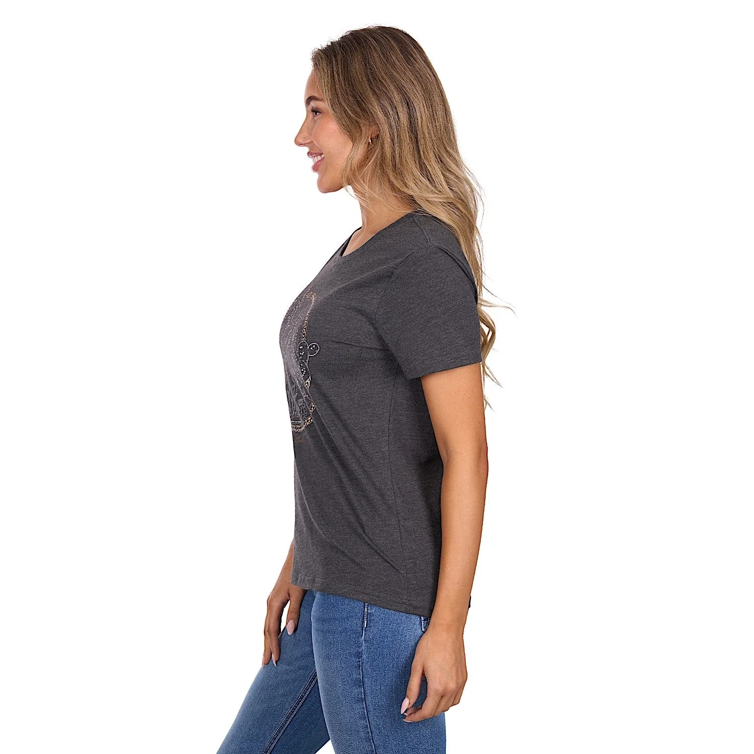 Pure Western Women's Destiny T-Shirt - Charcoal Marle - Image 3