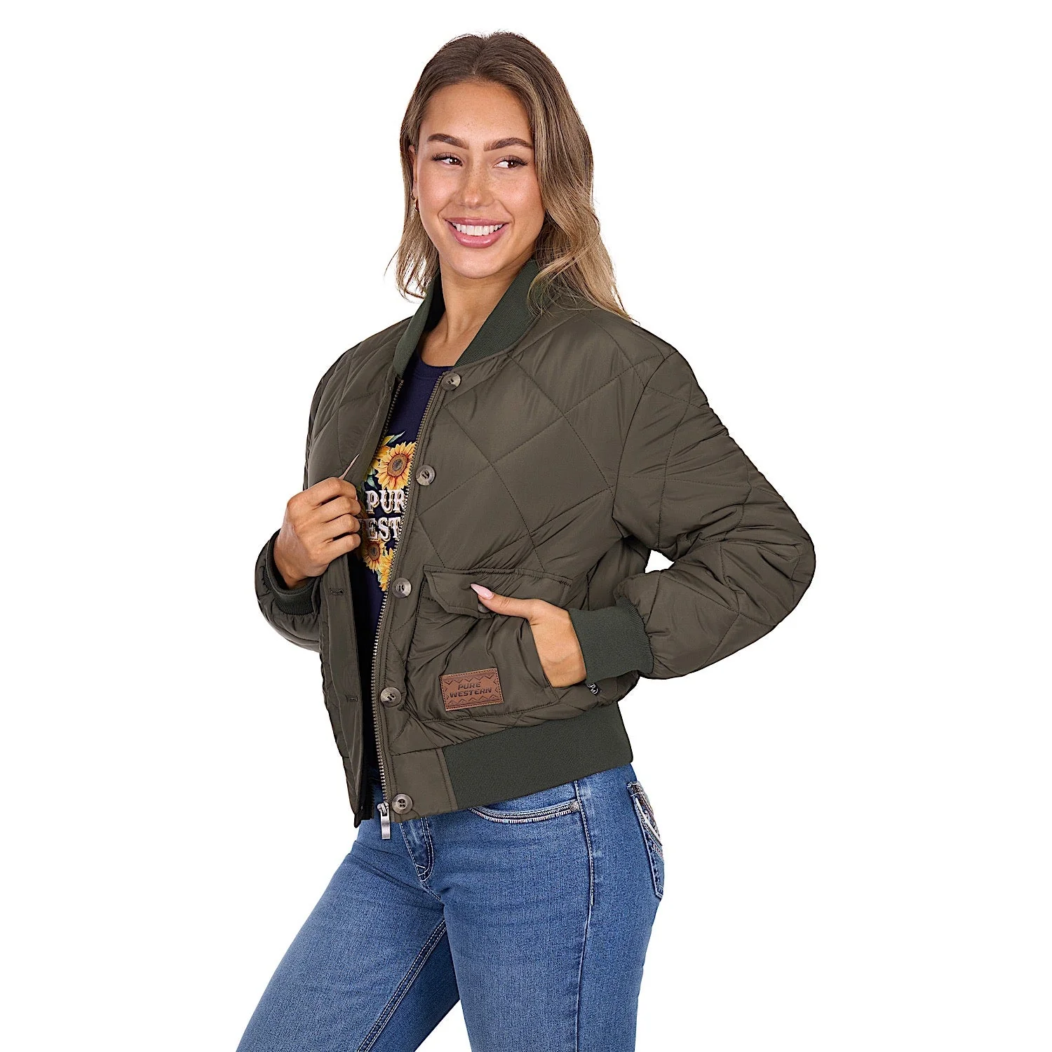 Pure Western Women's Emelia Jacket - Green - Image 6
