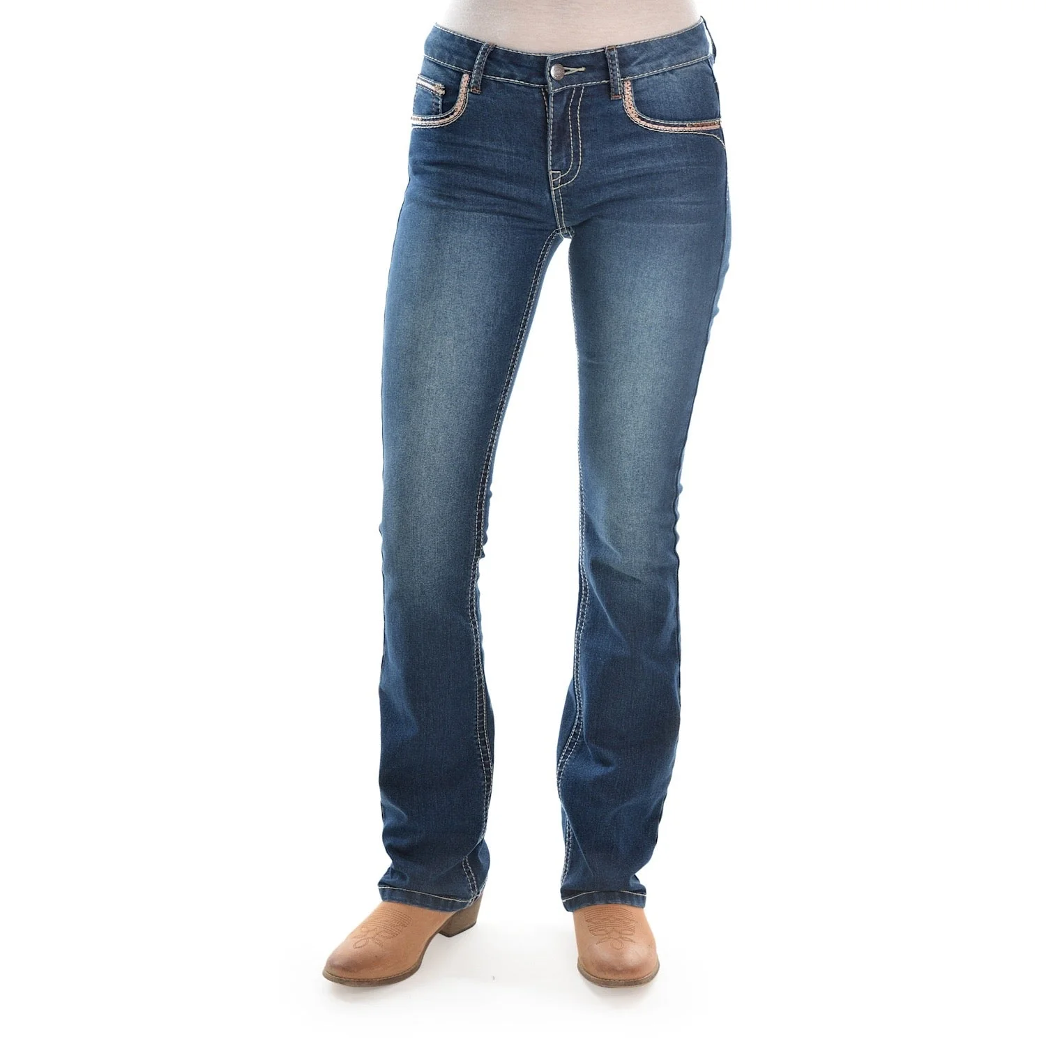 Pure Western Women's Emma Boot Cut Jean 32" Leg Indigo - Image 2