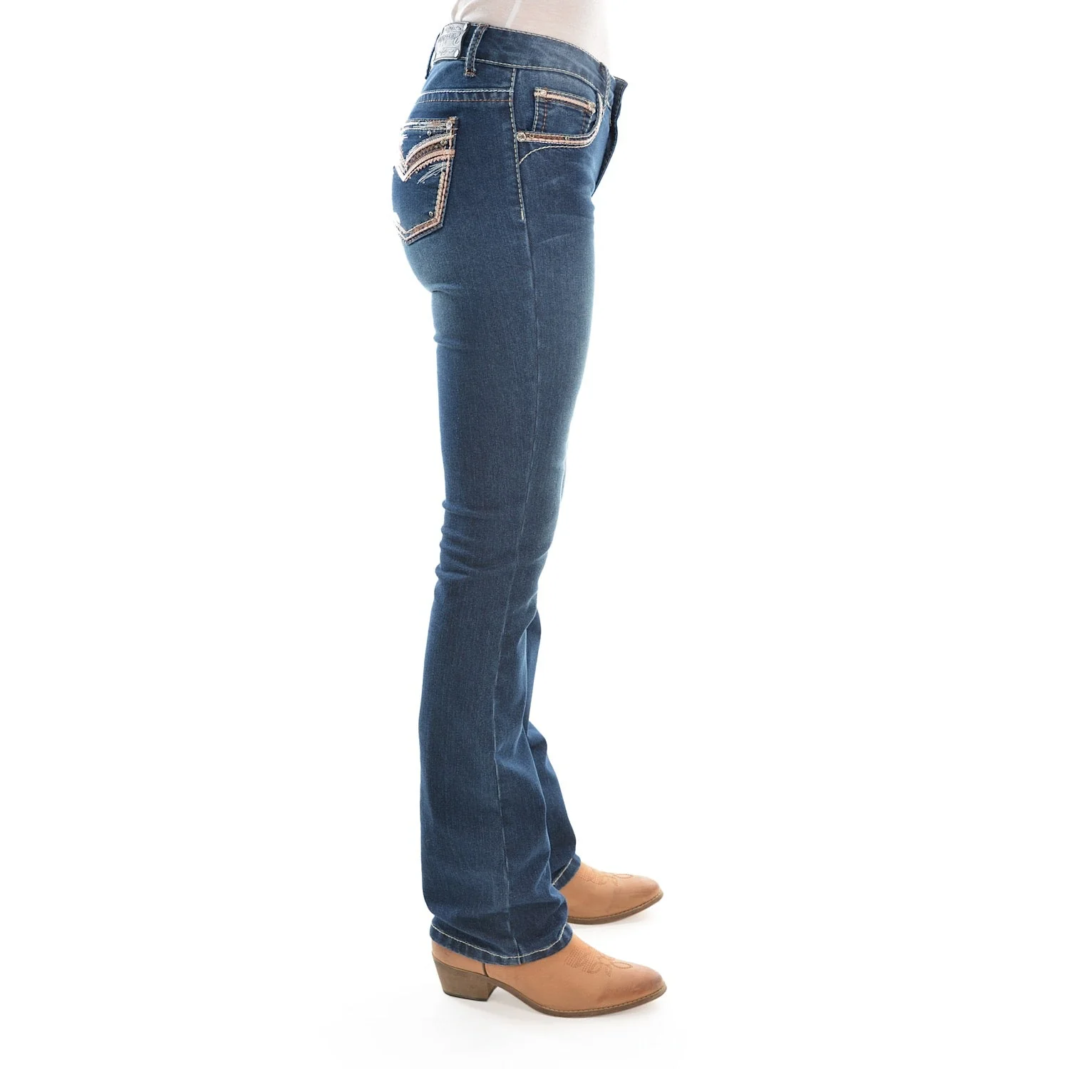 Pure Western Women's Emma Boot Cut Jean 32" Leg Indigo - Image 3
