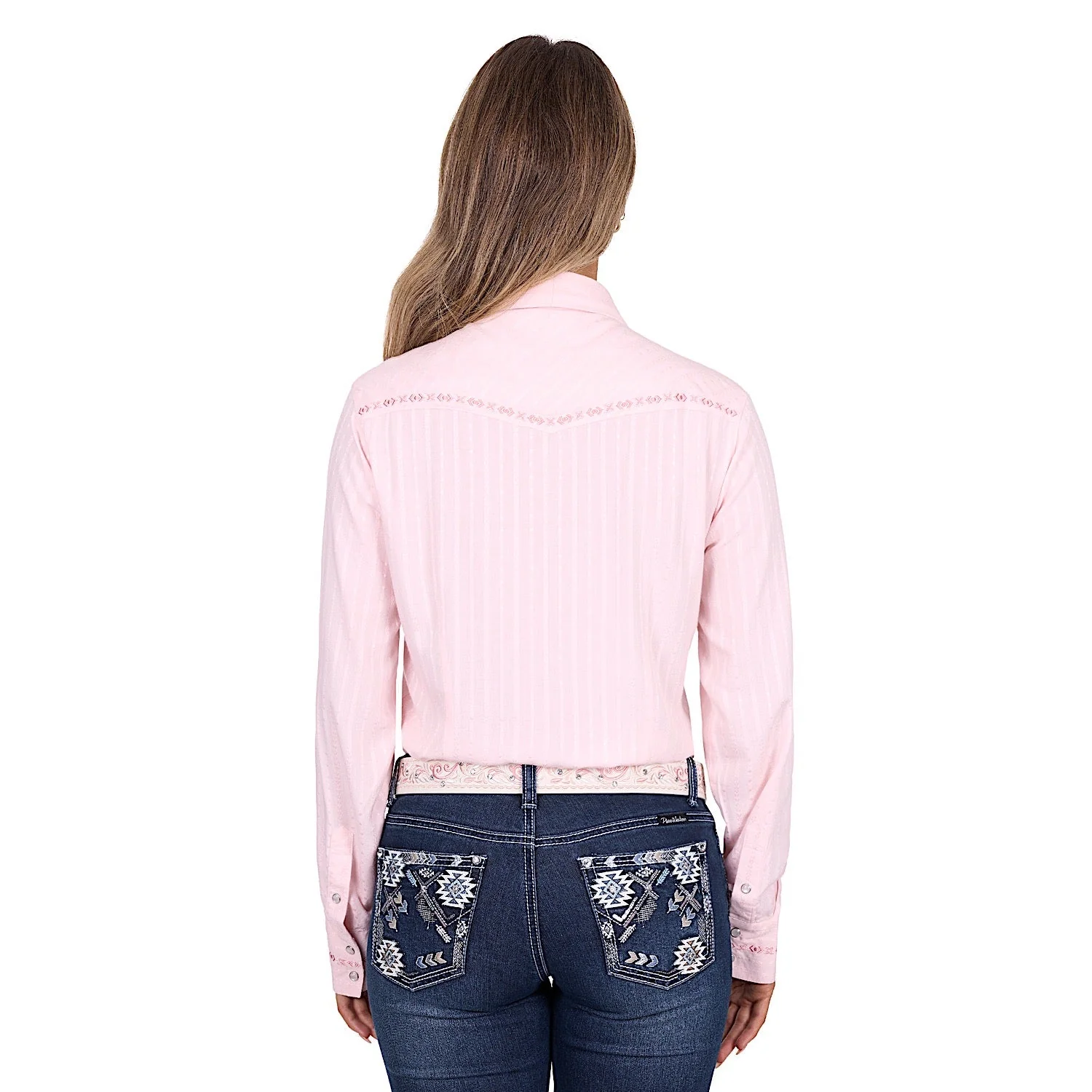 Pure Western Women's Evelyn Western Long Sleeve Shirt - Blush - Image 4