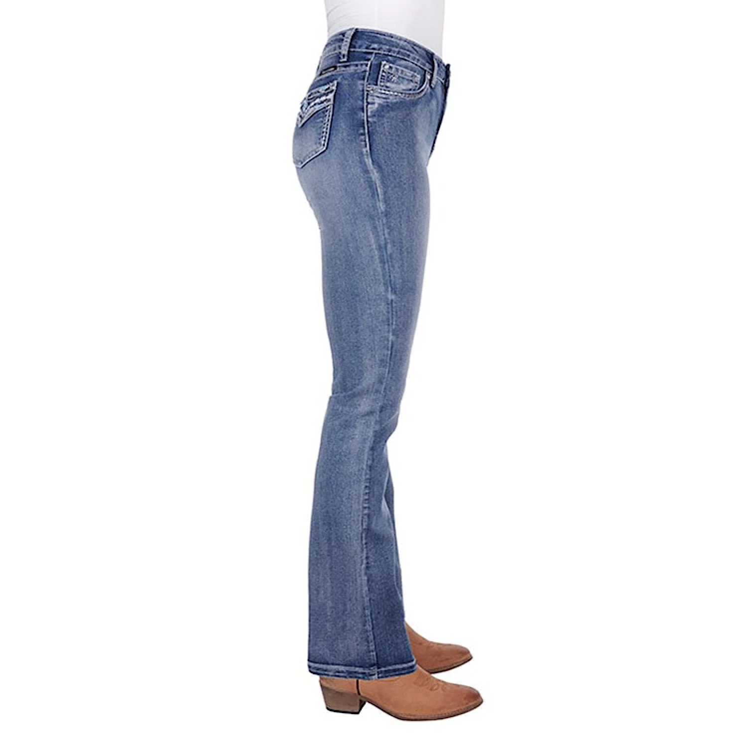 Pure Western Women's Jemma Hirise Boot Cut Jean 30 - Moonshine - Image 3