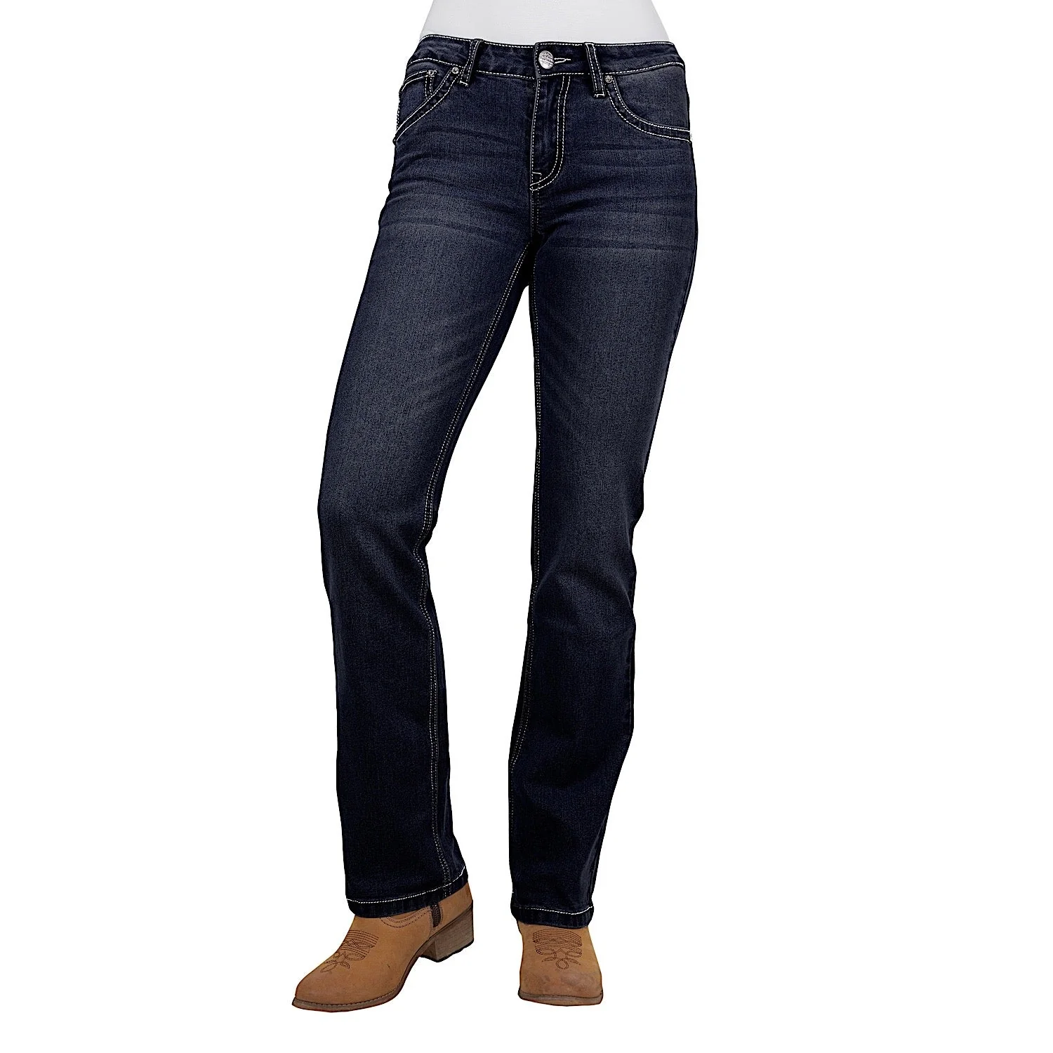 Pure Western Women's Kim Hi Rise Boot Cut Jean 34L Midnight - Image 2