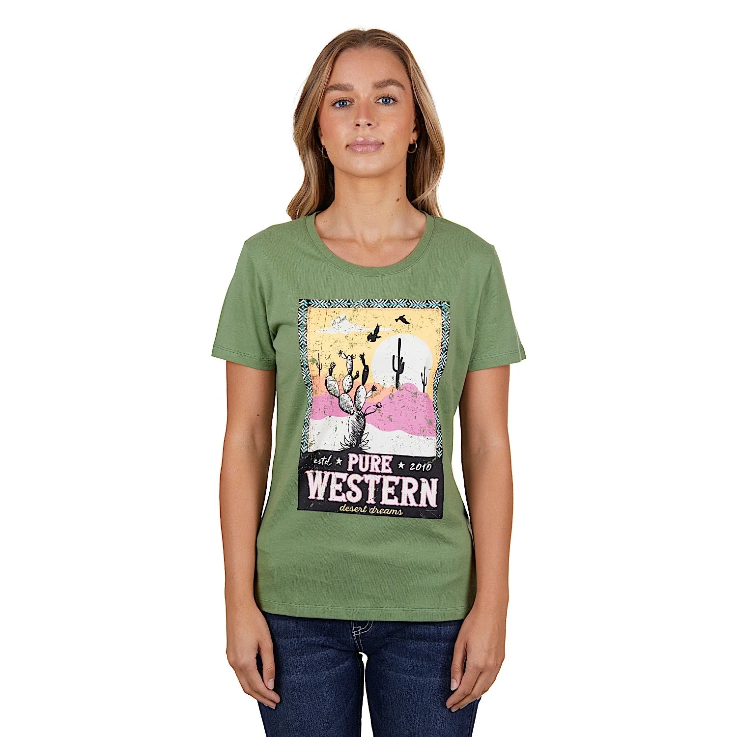 Pure Western Women's Lauren Tee Moss - Image 3