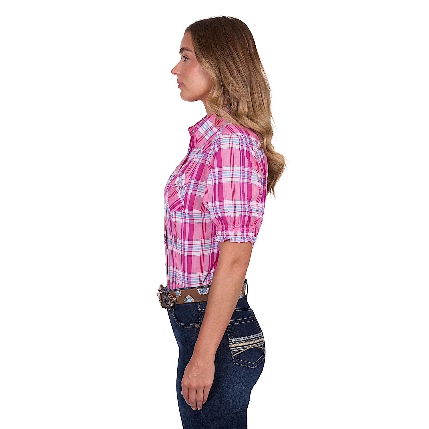 Pure Western Women's Leni Short Sleeve Shirt - Pink - Image 2