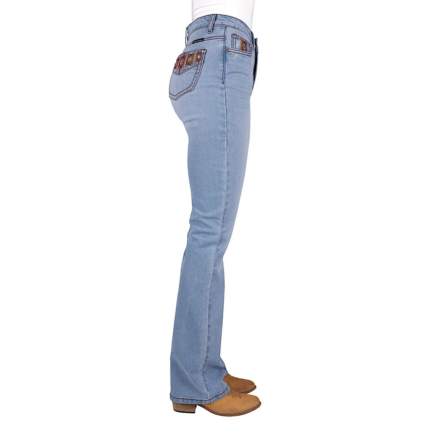 Pure Western Women's Liz High Rise Boot Cut Jean 34 Inch Leg - Light Sky - Image 3
