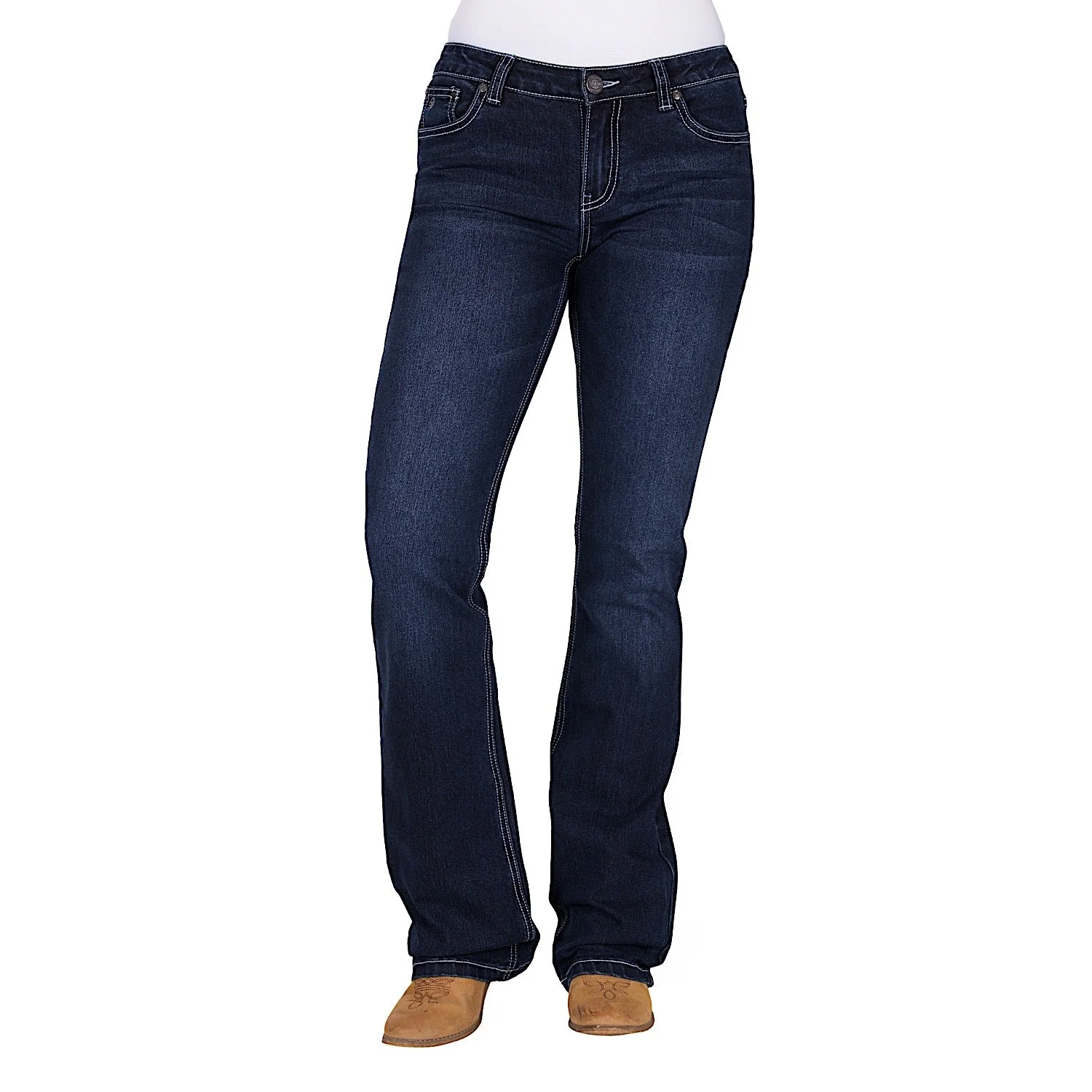 Pure Western Women's Lyn Relaxed Rider Jean 36L - Midnight - Image 2