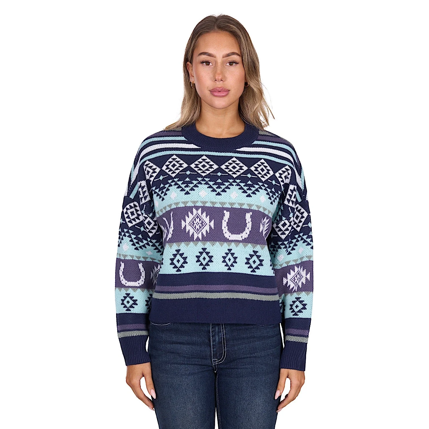 Pure Western Women's Margo Pullover - Navy