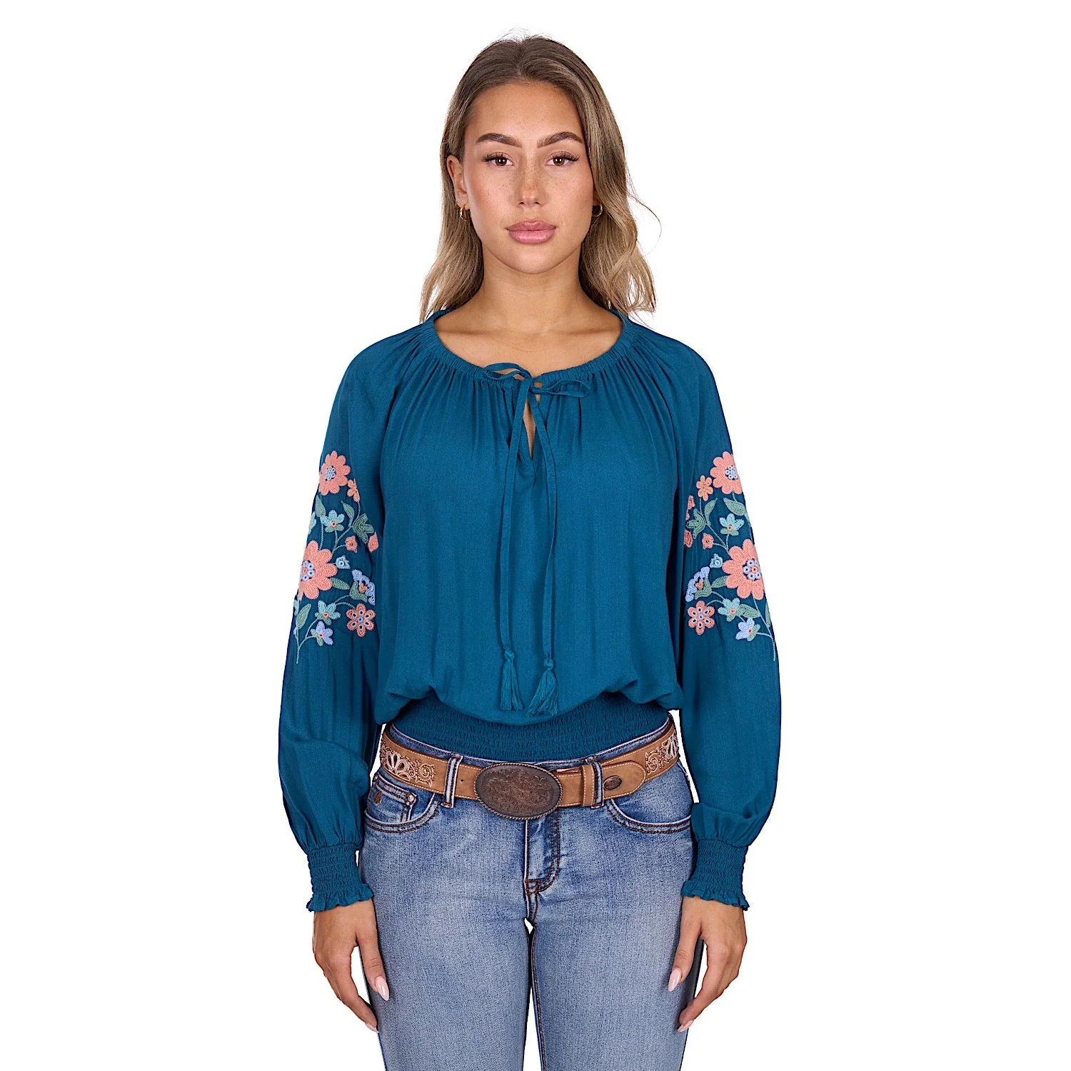 Pure Western Women's Melina Blouse - Turquoise - Image 2