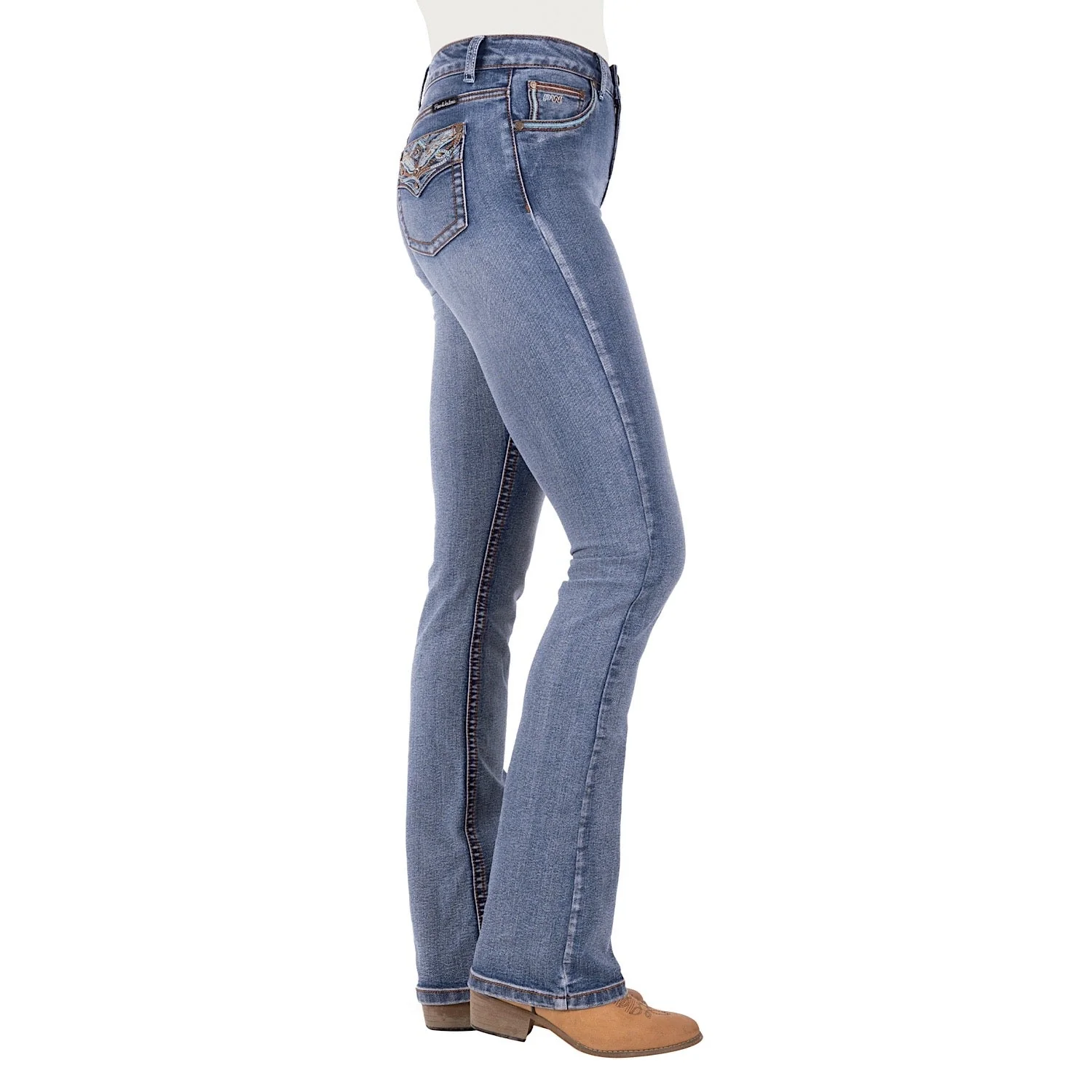 Pure Western Women's Nina Hi Rise Boot Cut Jean-Moonshine - Image 2