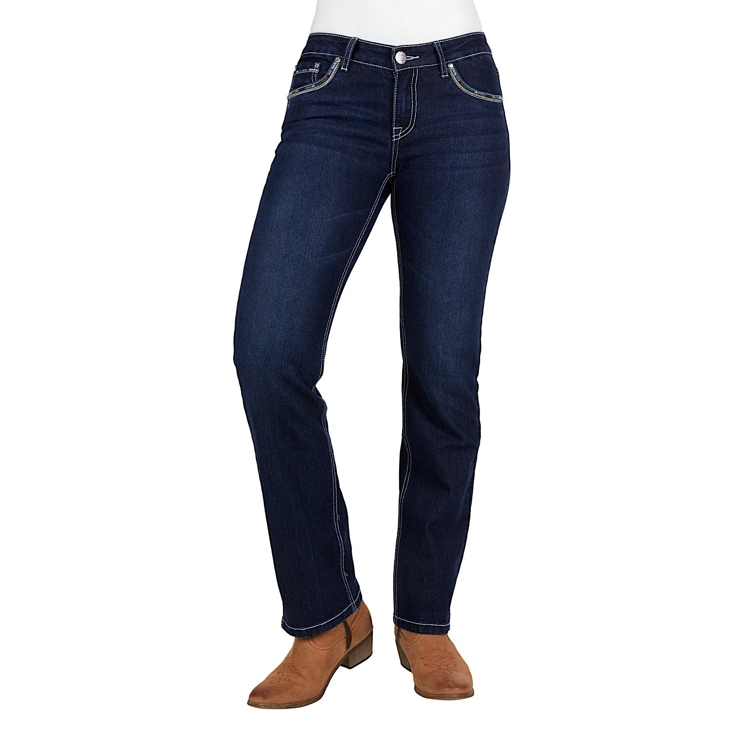Pure Western Women's Oda Straight Leg Jean 32" Leg Midnight - Image 2