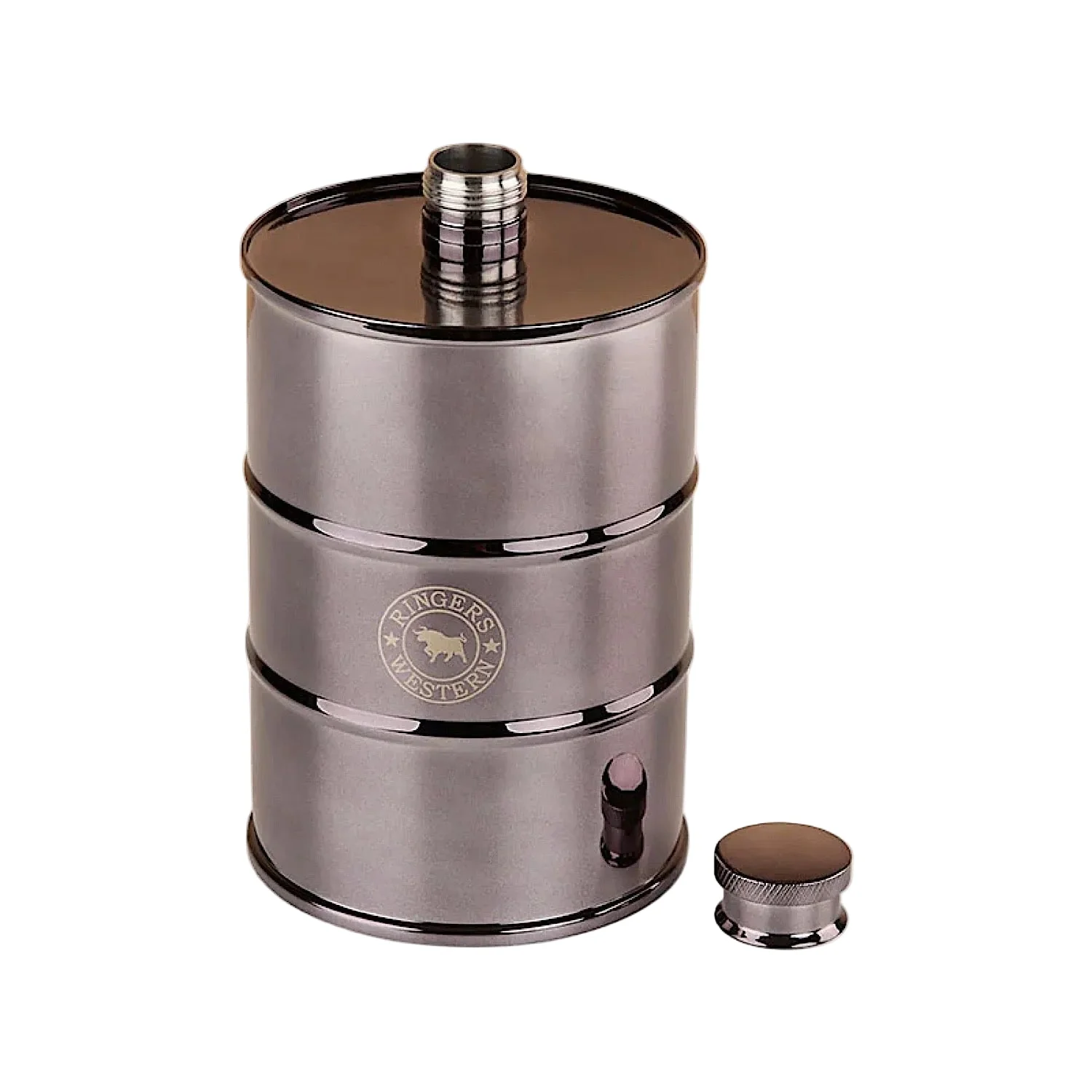 Ringers Western Barrel Flask - Black - Image 2
