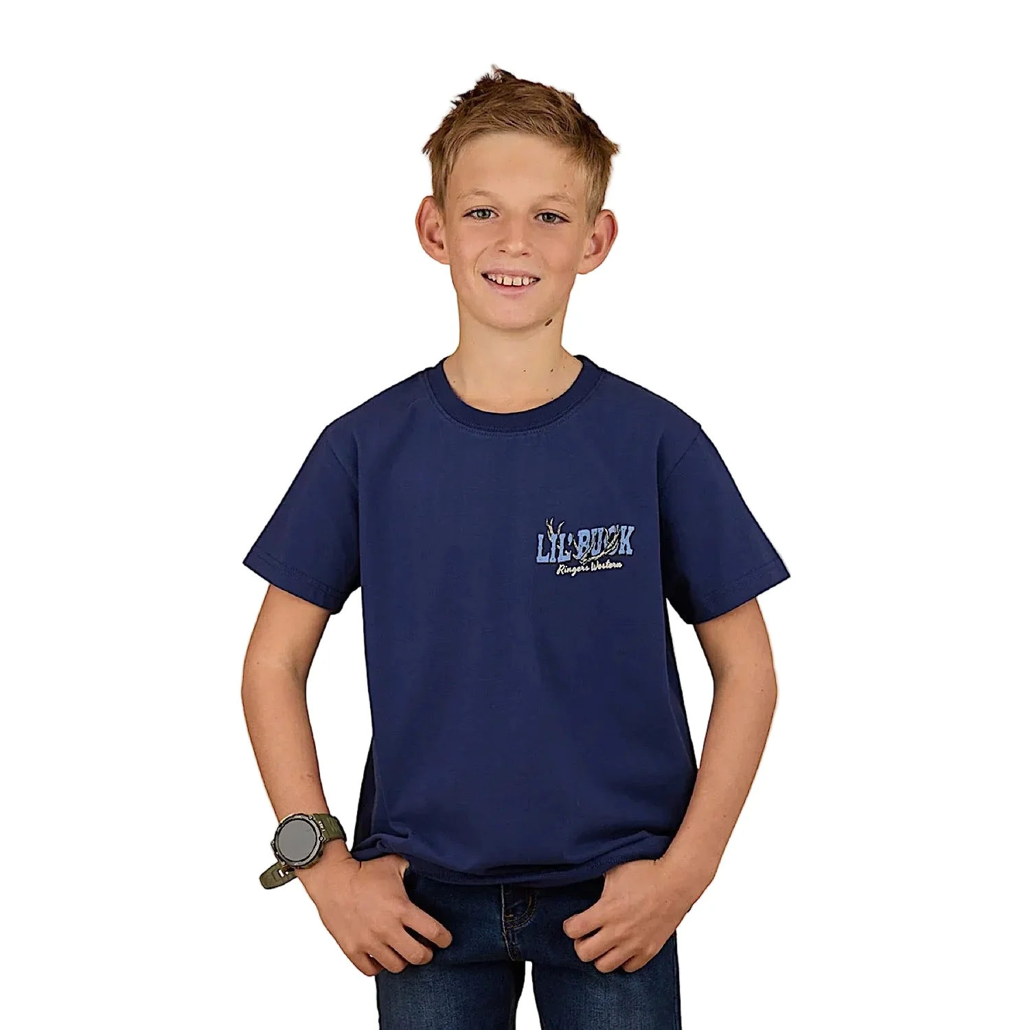 Ringers Western Boy's Buck Winner Classic Fit T-Shirt - Navy