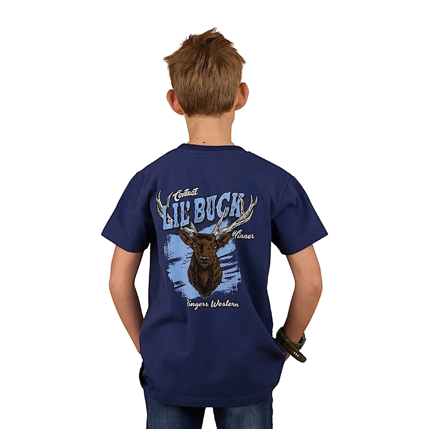 Ringers Western Boy's Buck Winner Classic Fit T-Shirt - Navy - Image 2