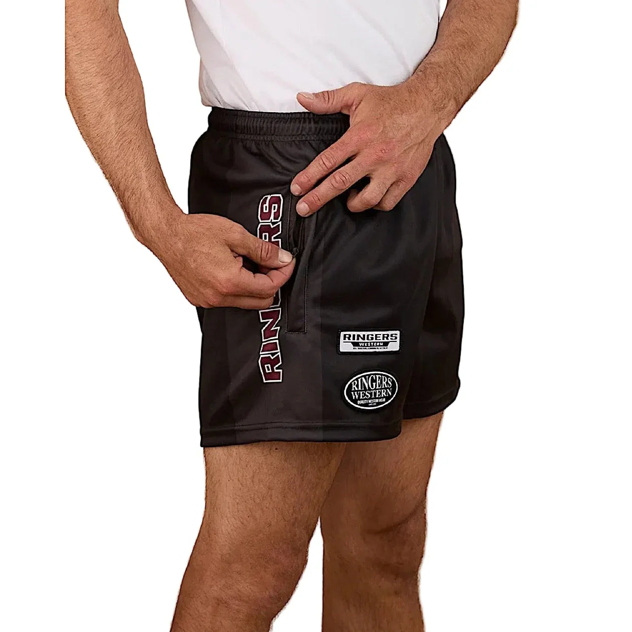 Ringers Western Buckley Footy Short - Black - Image 4