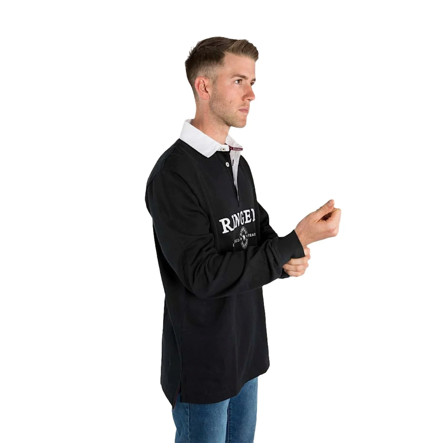 Ringers Western Men's Burton Rugby Jersey - Black/White - Image 3