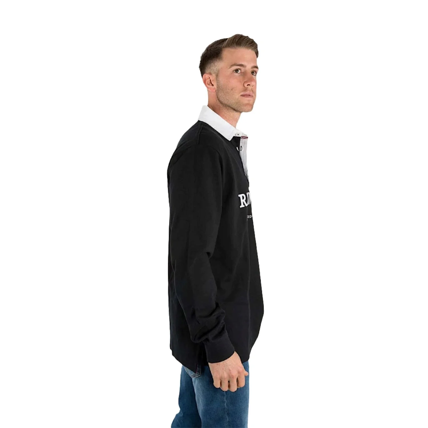 Ringers Western Men's Burton Rugby Jersey - Black/White - Image 5