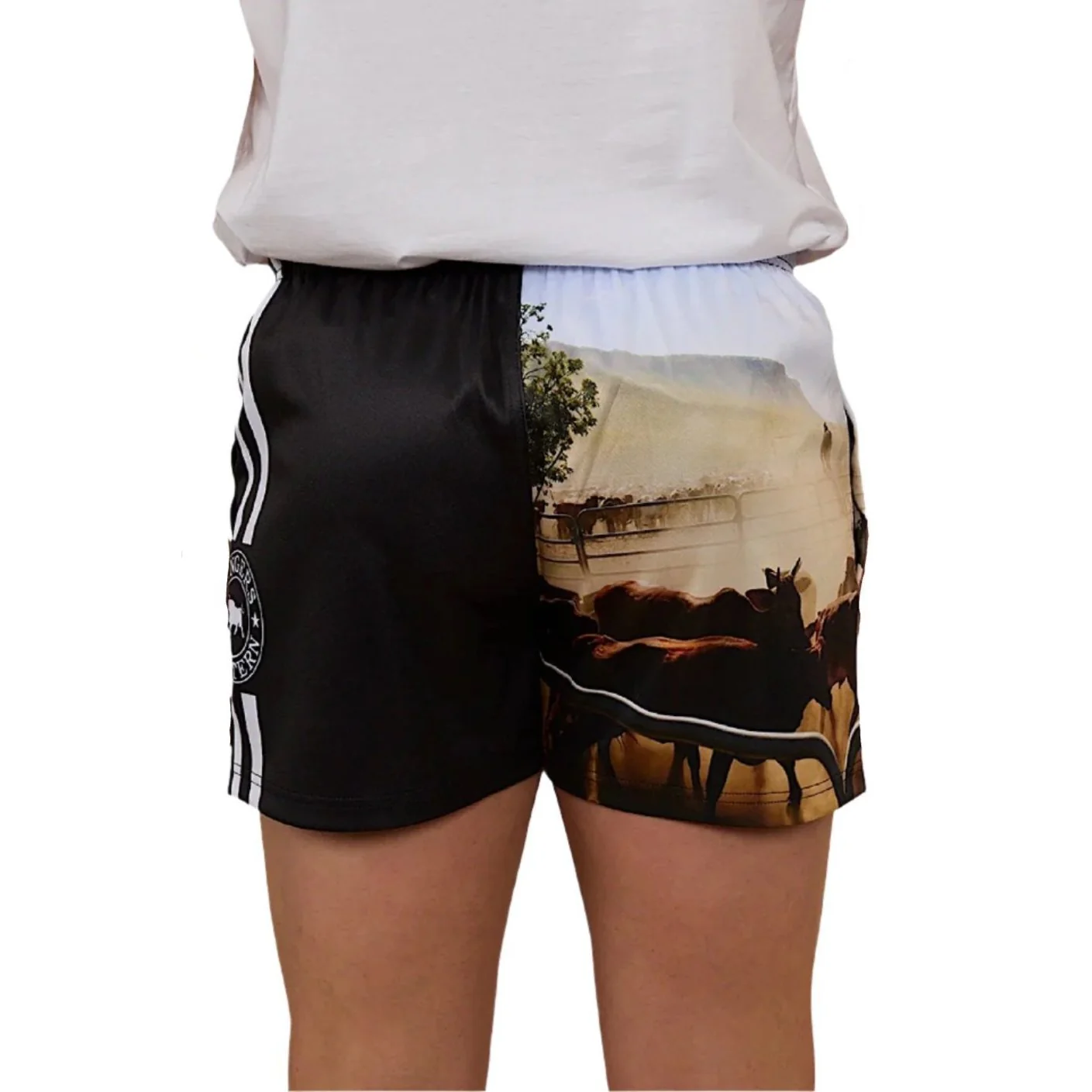 Ringers Western Footy Short - Cattle Print - Image 3