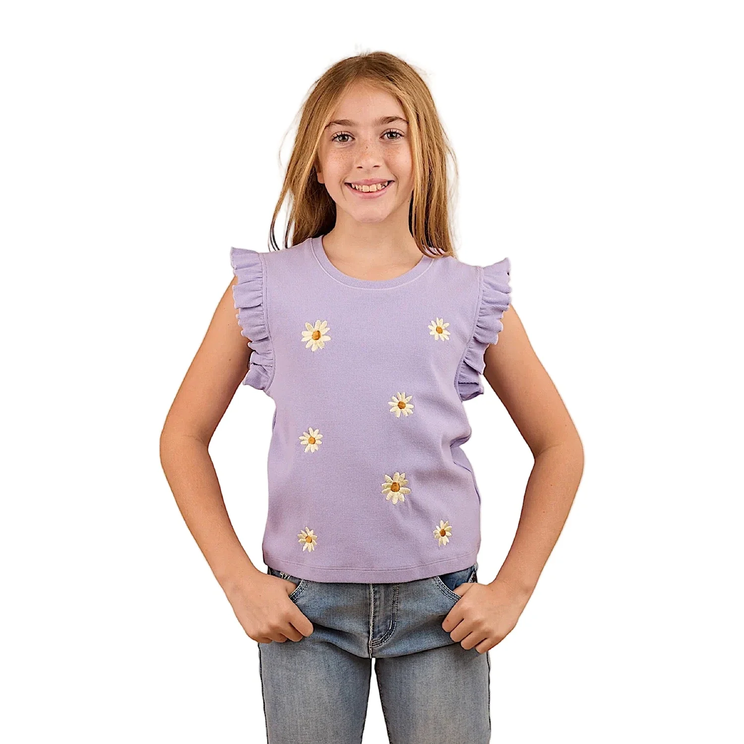 Ringers Western Girl's Milana Rib Top - Violet