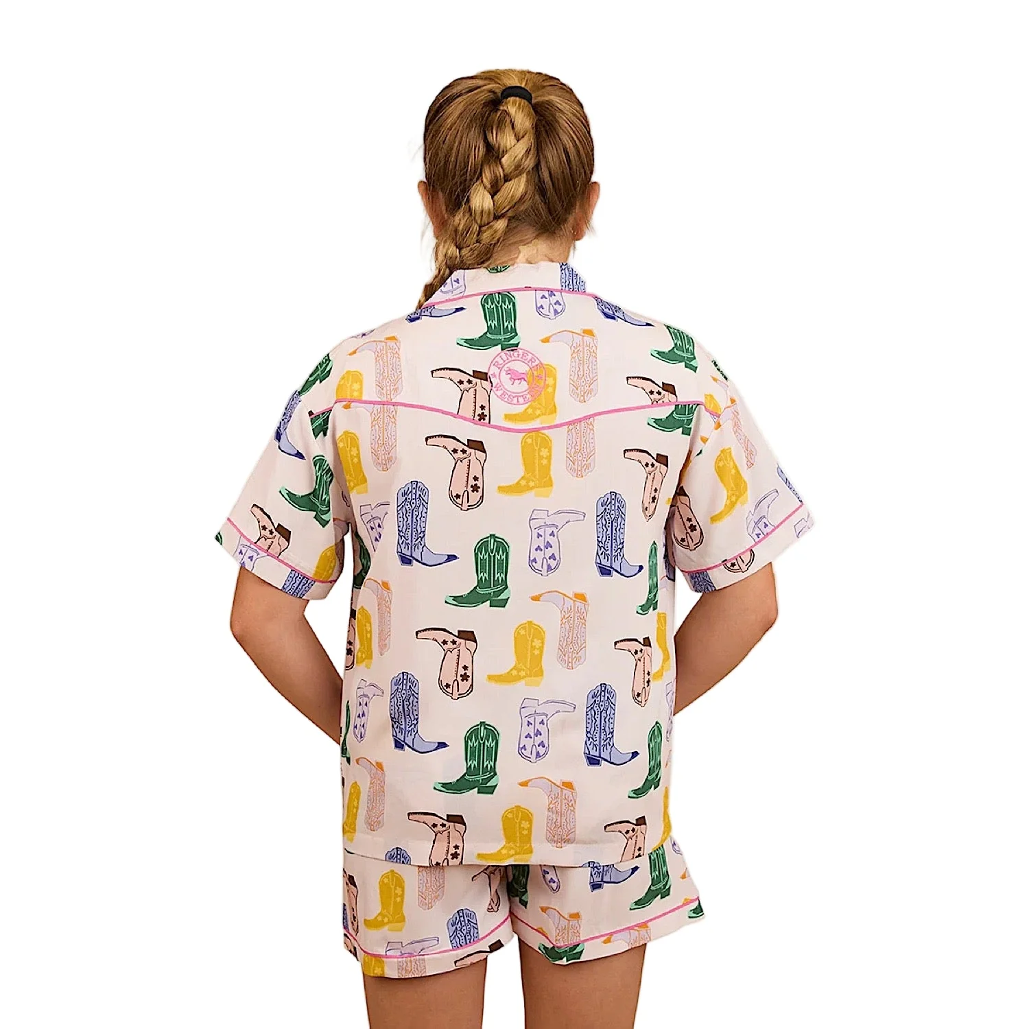 Ringers Western Kid's Bianca Short Pyjama Set - Barely Pink - Image 2