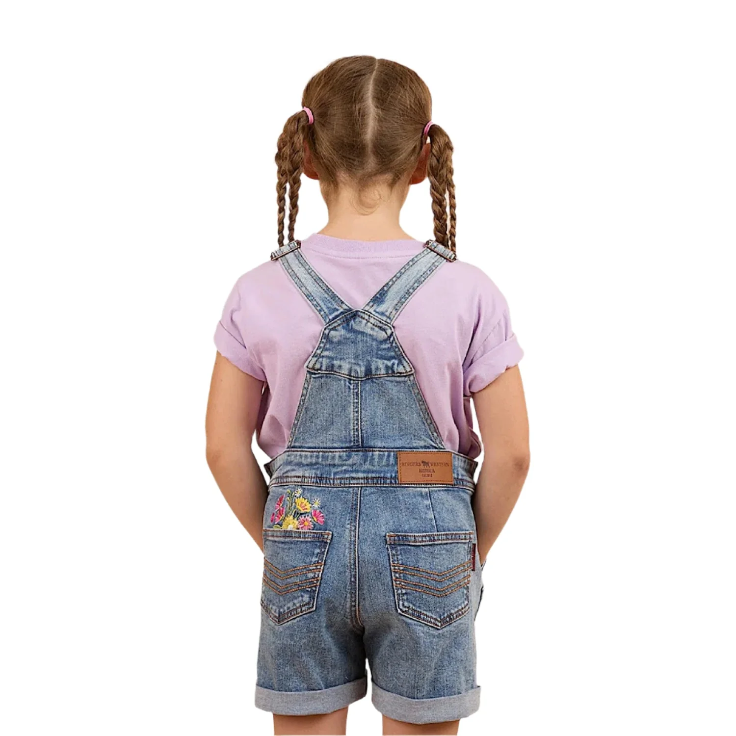Ringers Western Kid's Dahlia Denim Short Overalls - Light Blue - Image 2