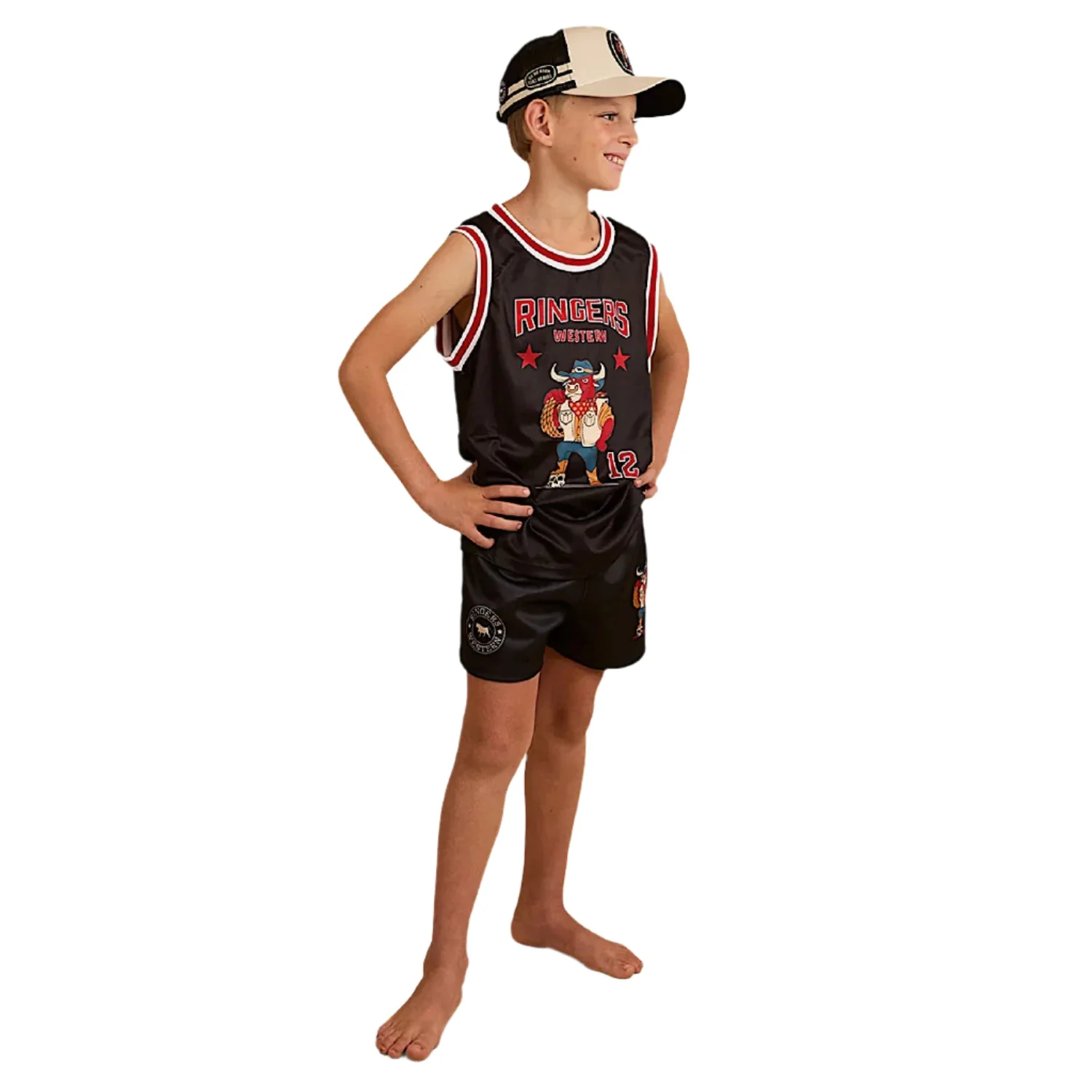 Ringers Western Kid's Do No Harm Footy Short - Black - Image 2