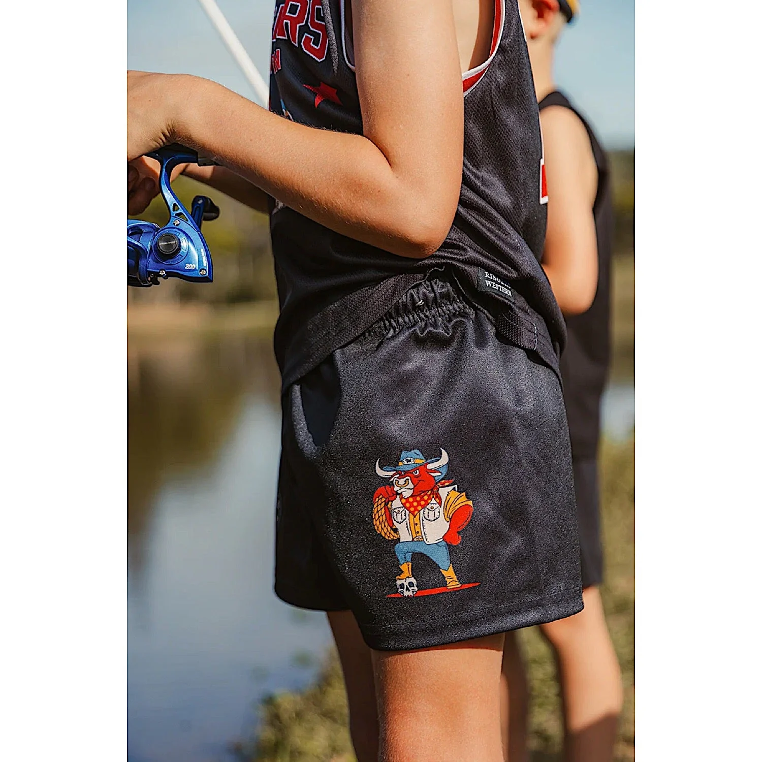 Ringers Western Kid's Do No Harm Footy Short - Black - Image 3