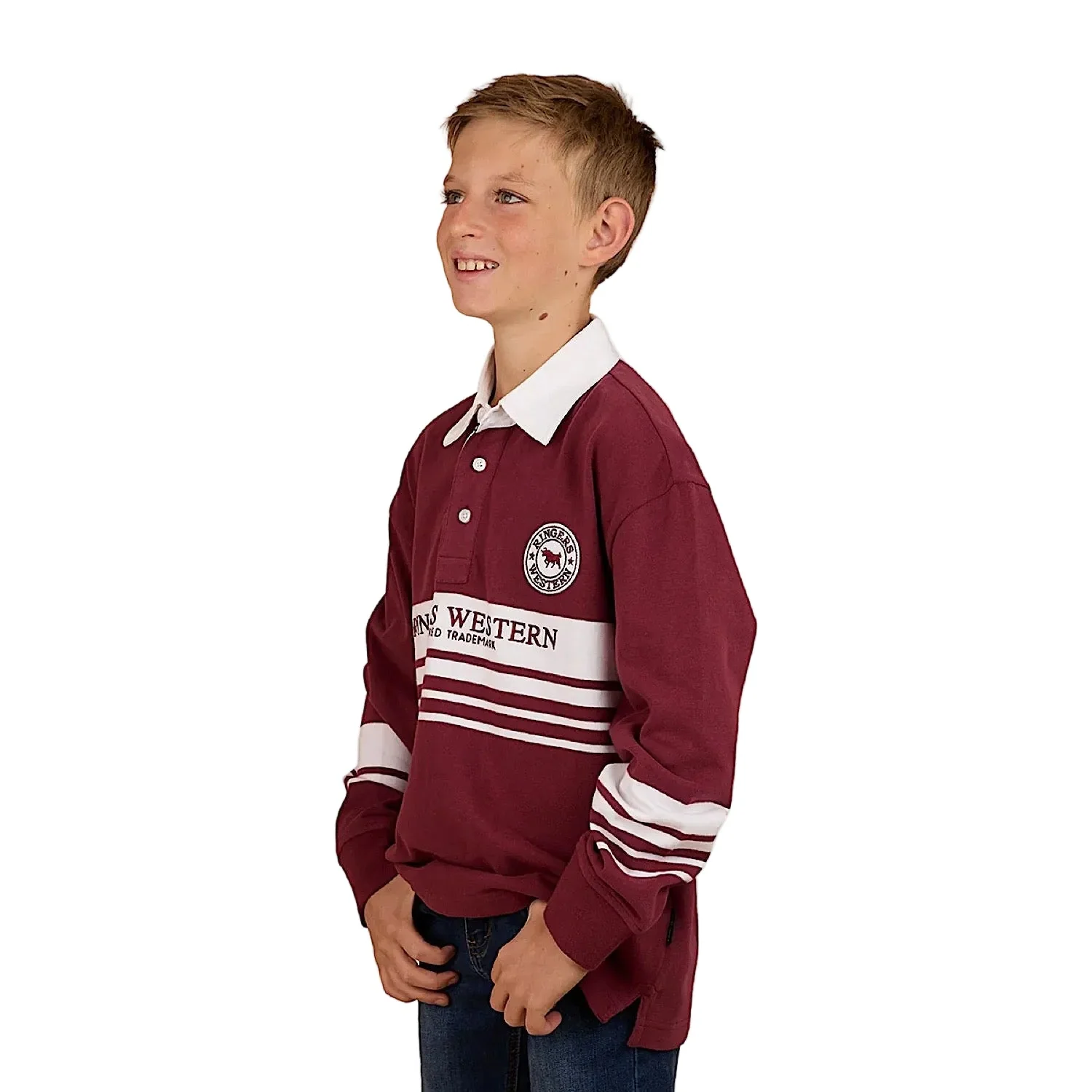 Ringers Western Kid's Footy Roo Rugby Jersey - Burgundy - Image 2