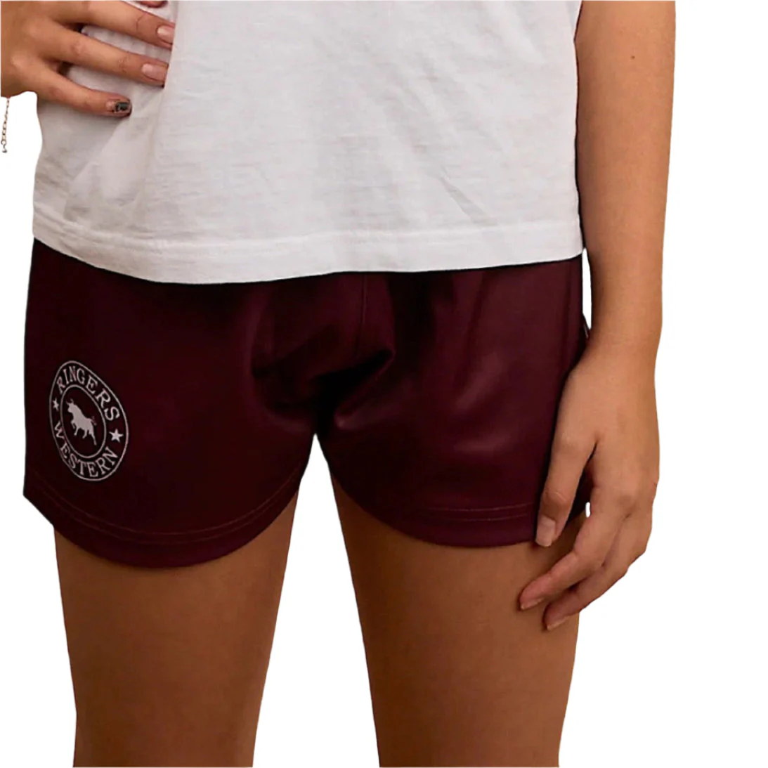 Ringers Western Kid's Footy Short - Burgundy - Image 2