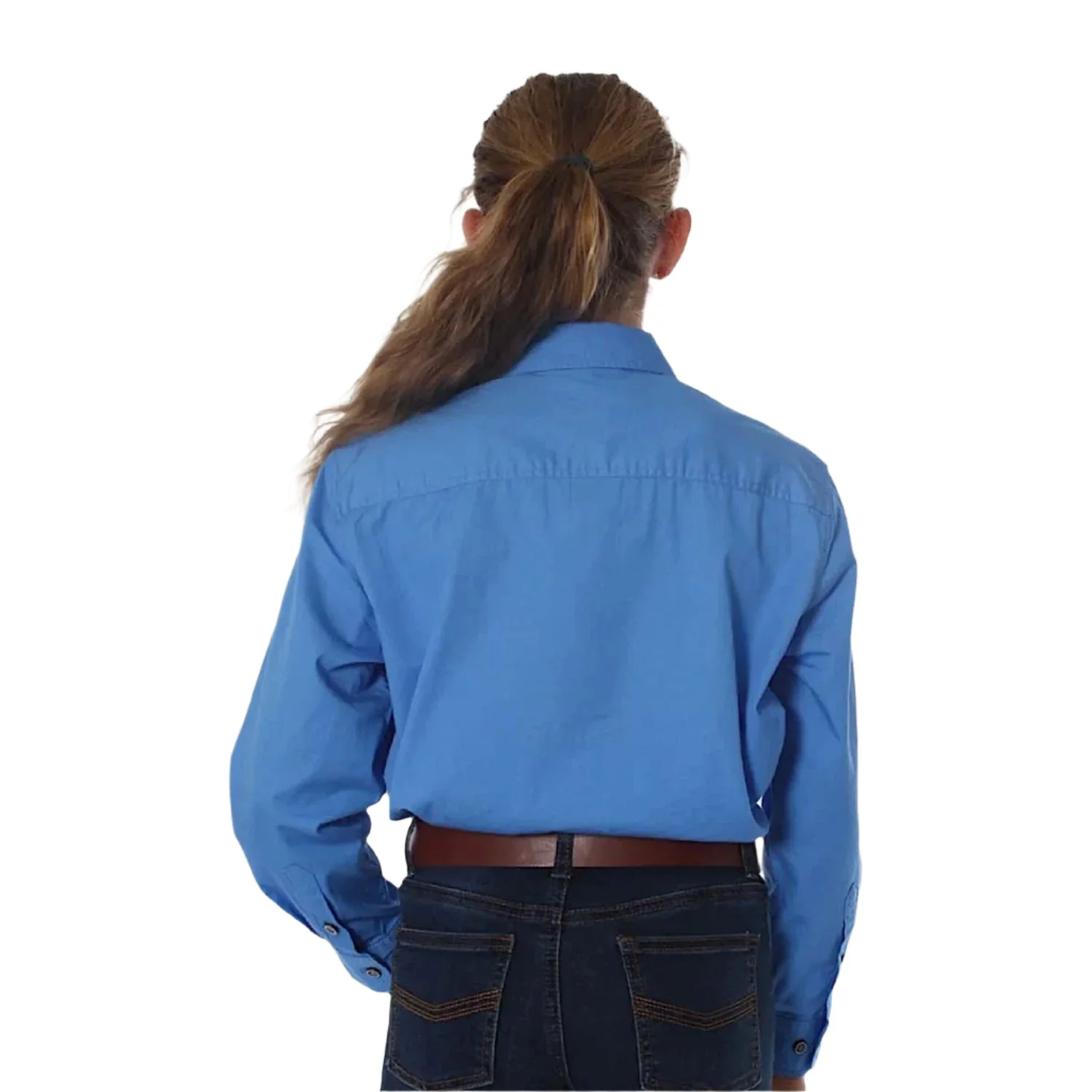 Ringers Western Kid's Ord River Half Button Work Shirt - Blue - Image 2
