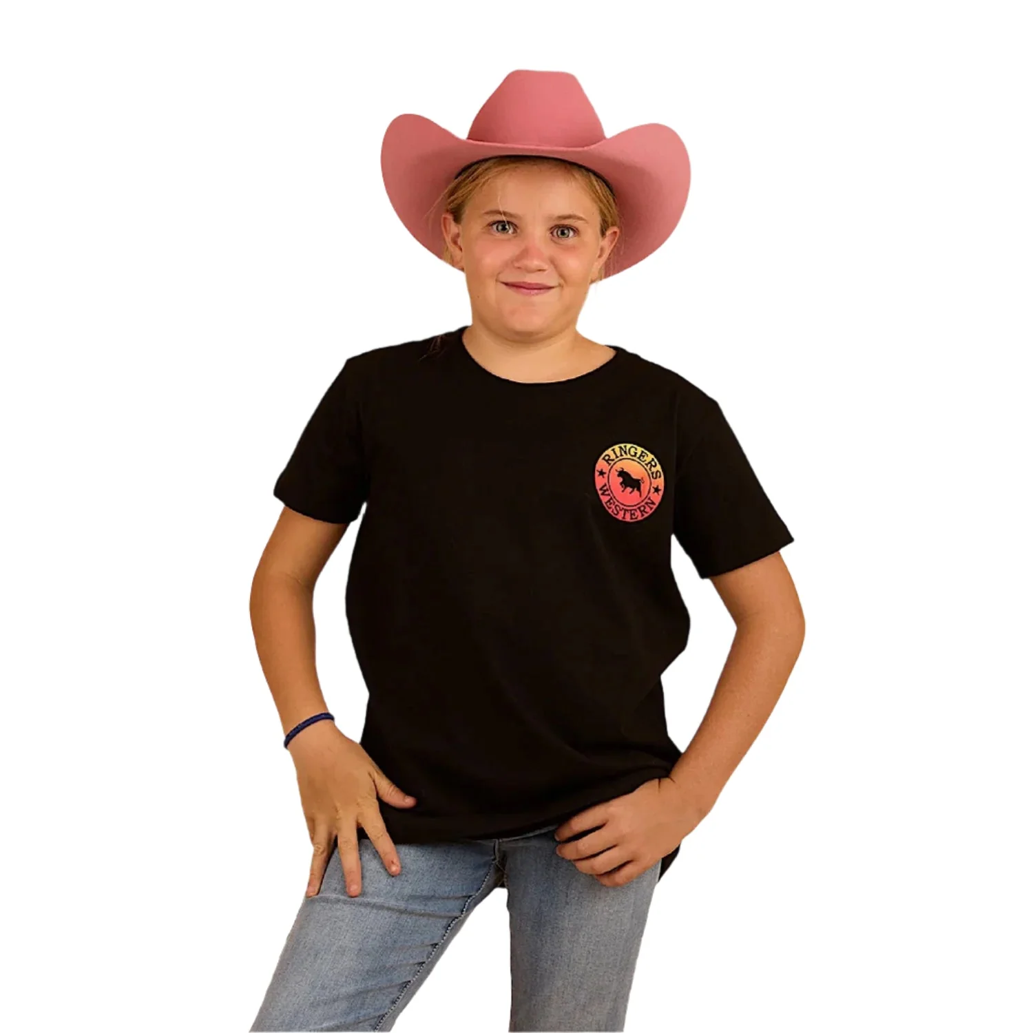 Ringers Western Kid's Signature Bull Classic Fit T-Shirt - Black Fade - Image 2